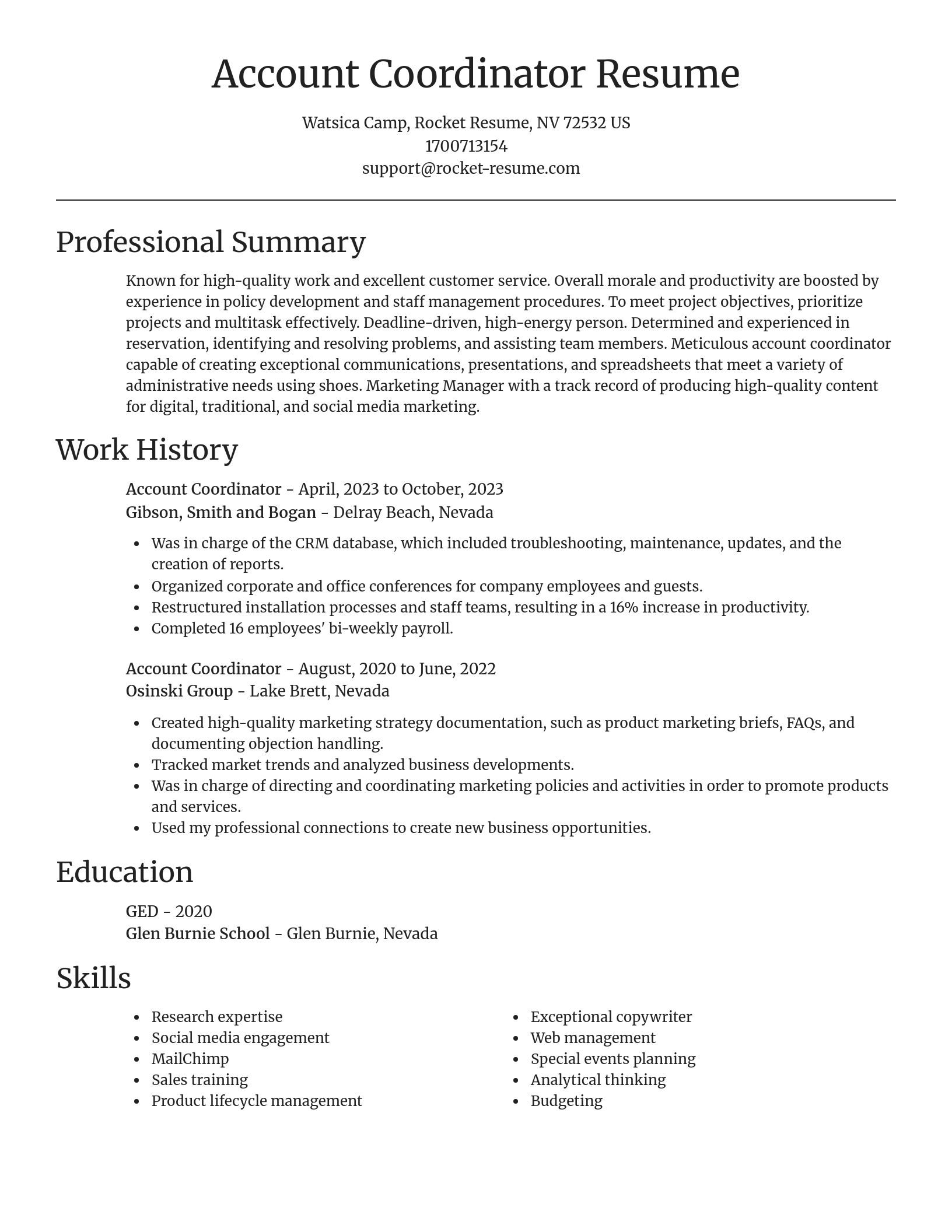 Focal Point resume template