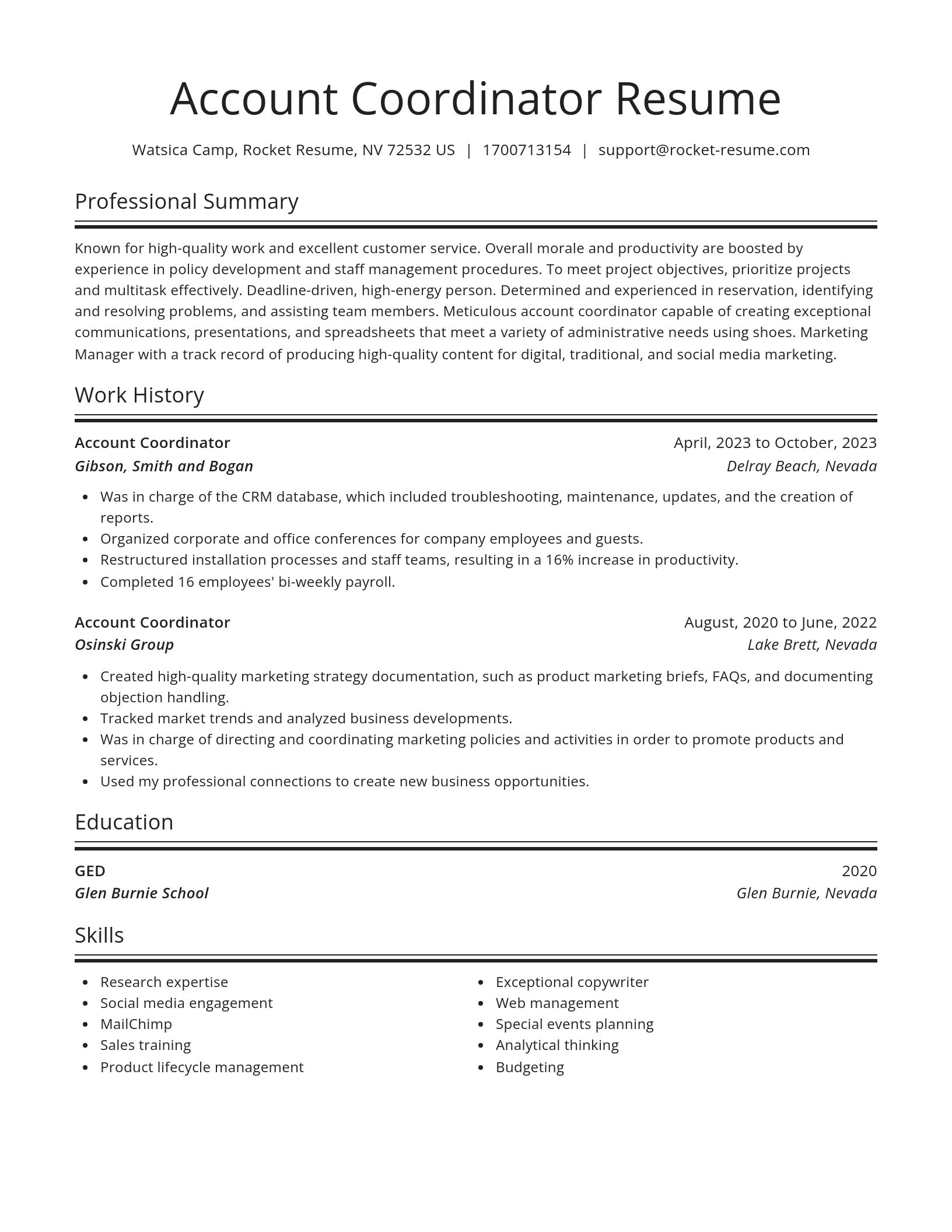 Spotlight resume template