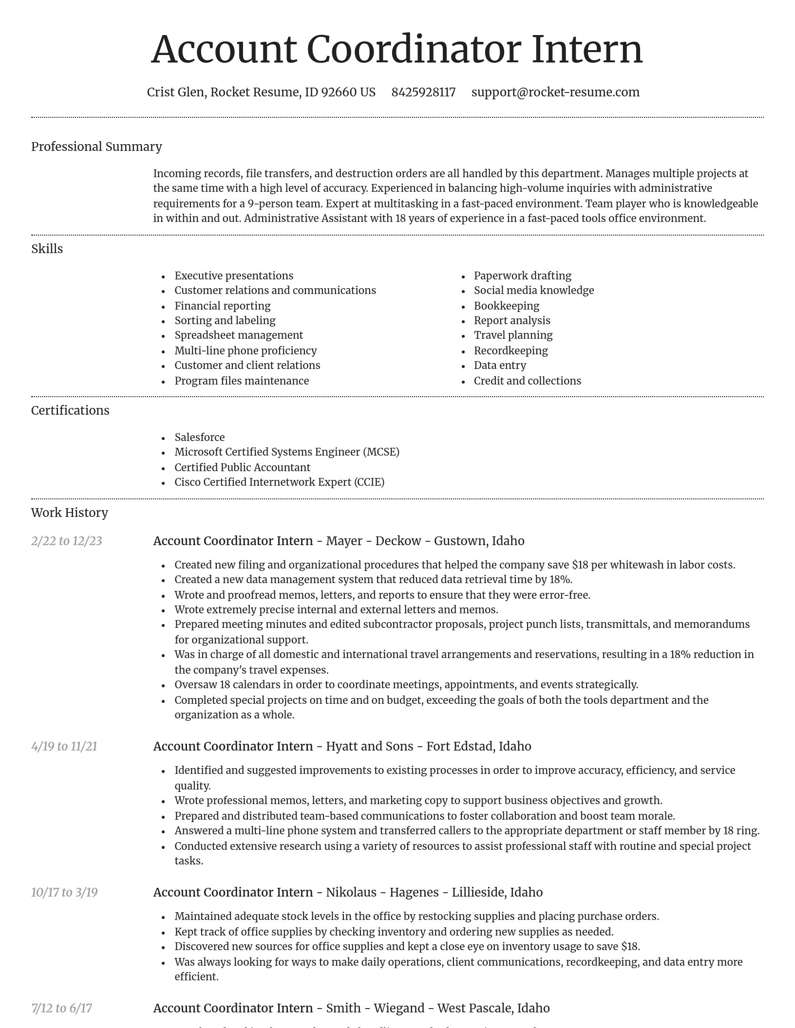 Dignified resume template