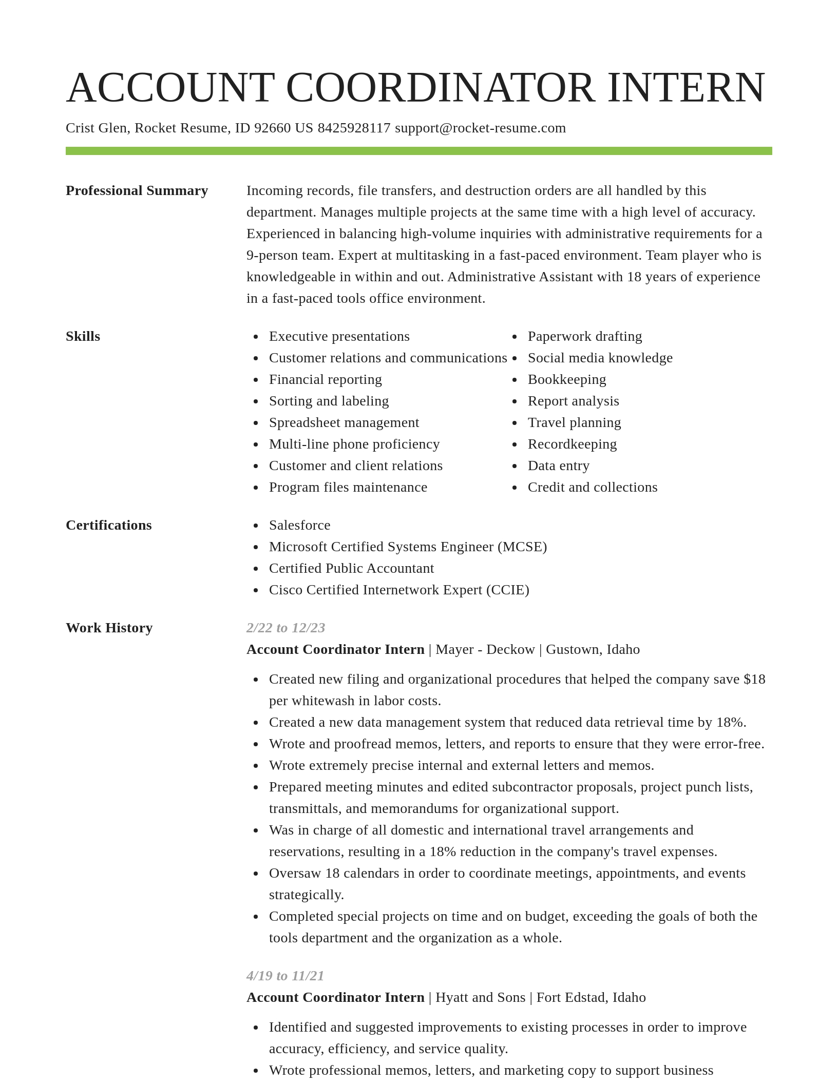 Smart resume template