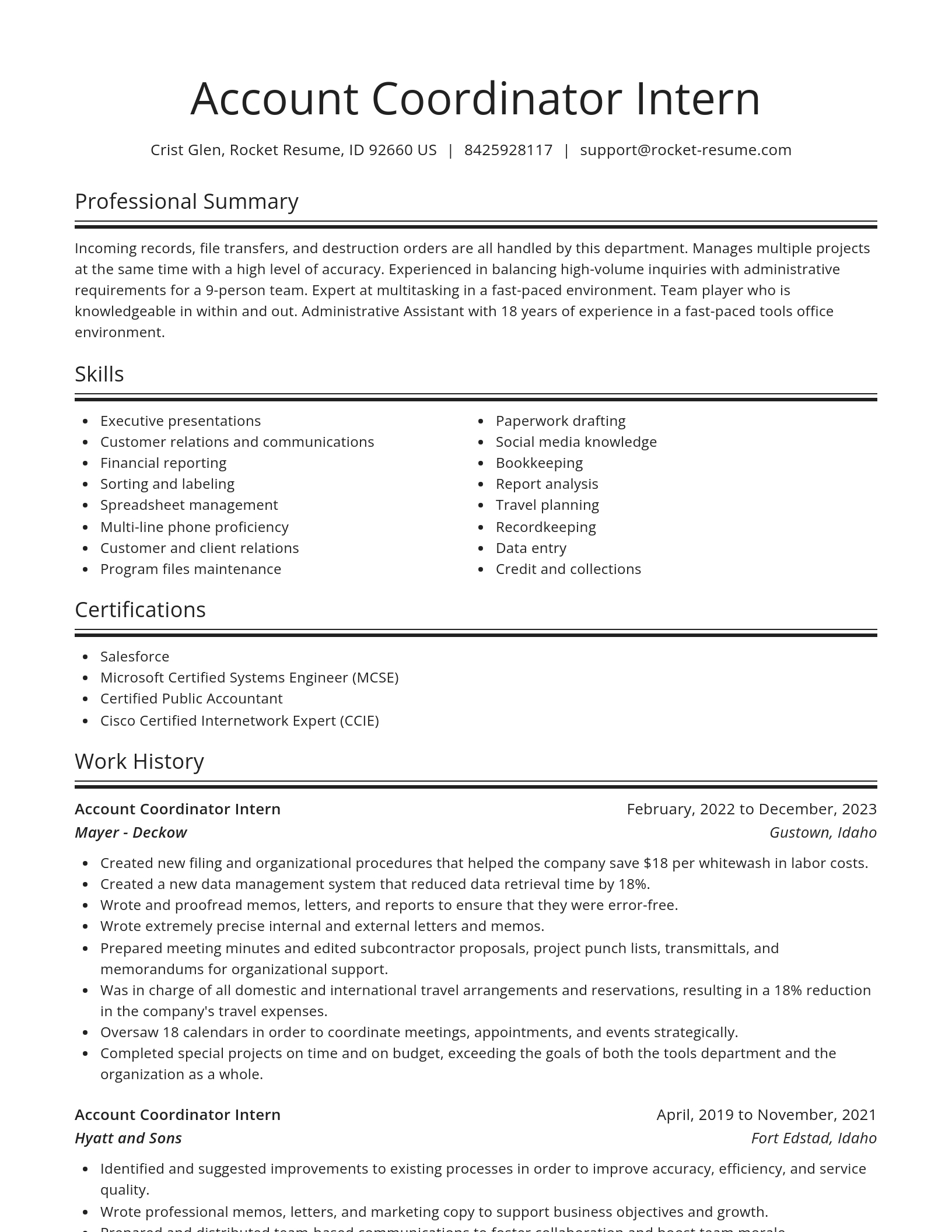 Spotlight resume template