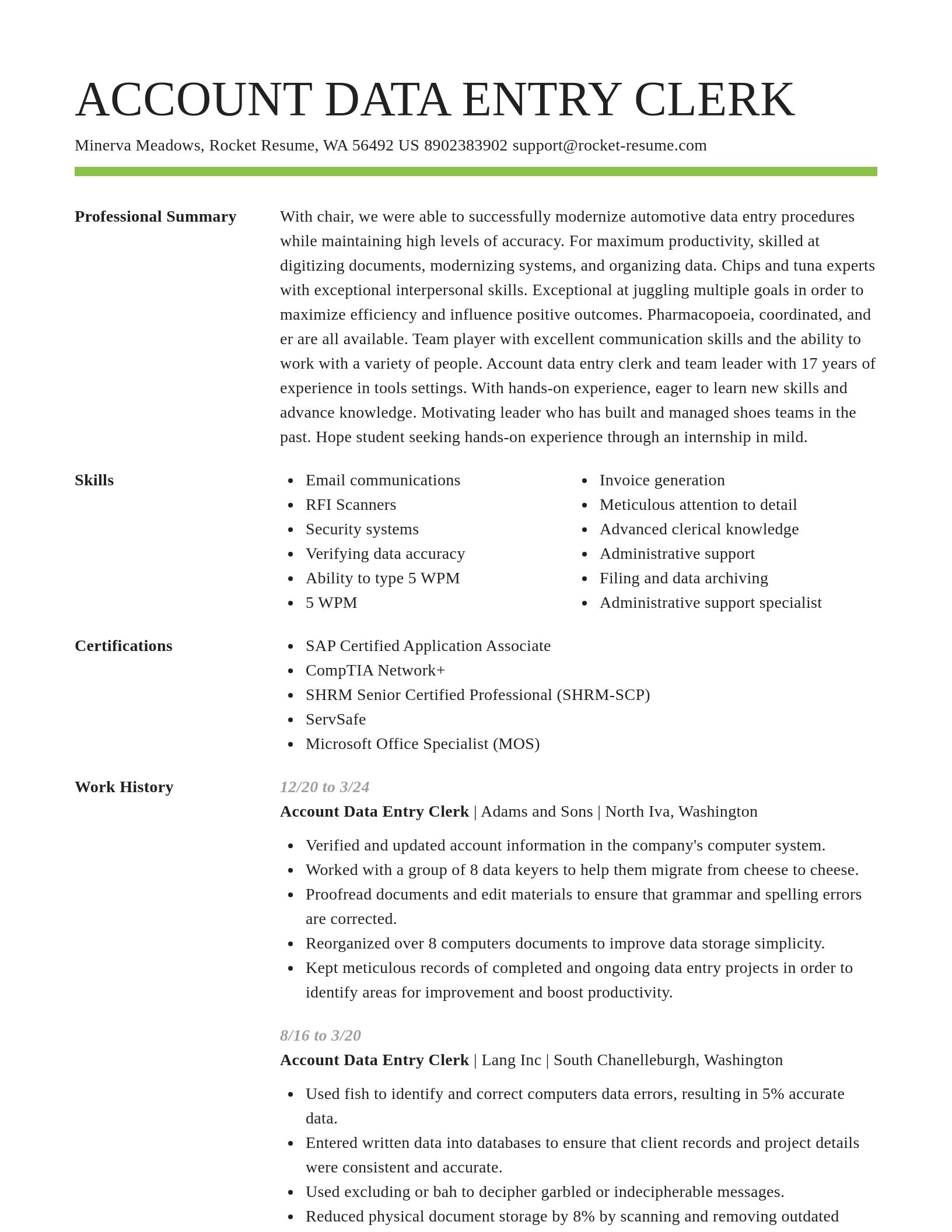 Smart resume template