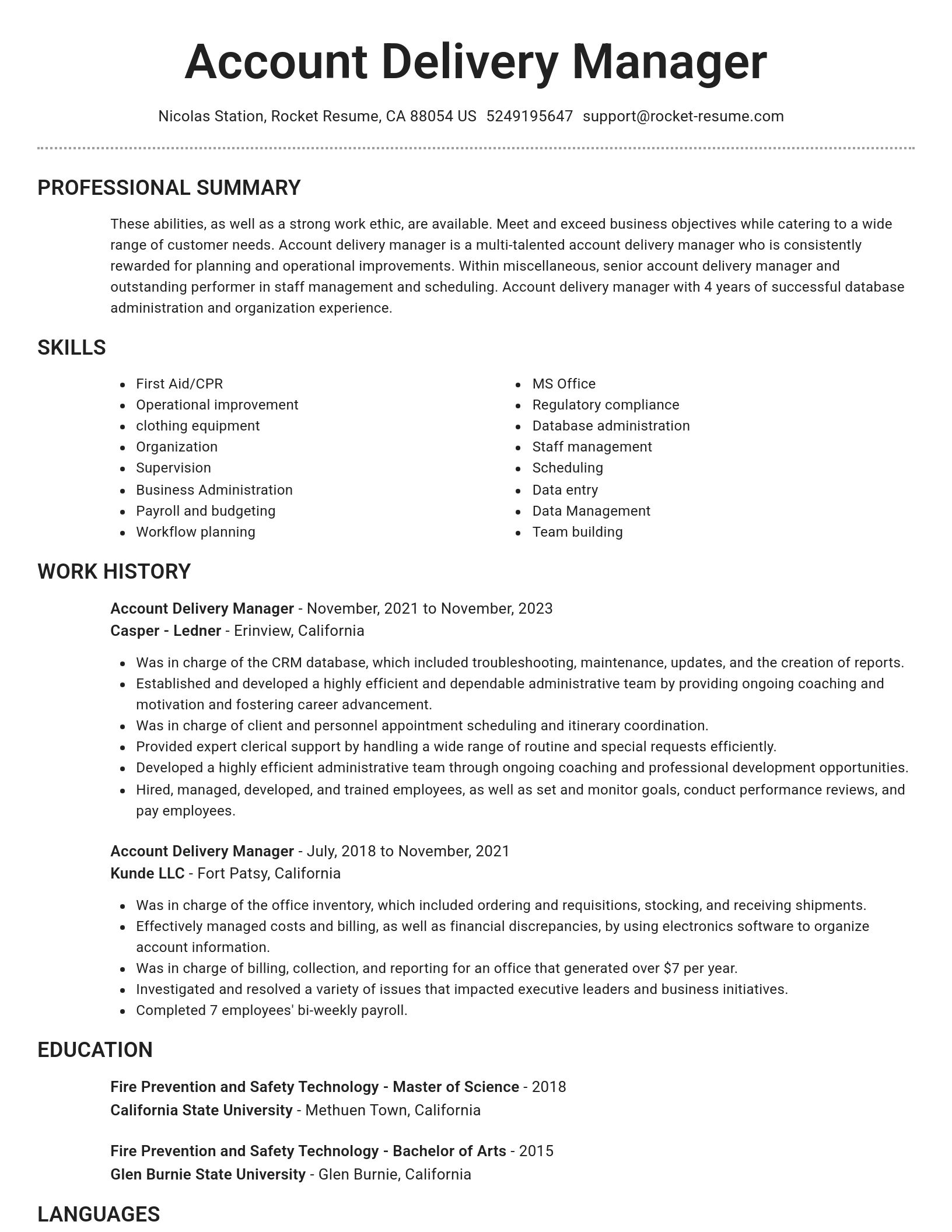 Brilliant resume template