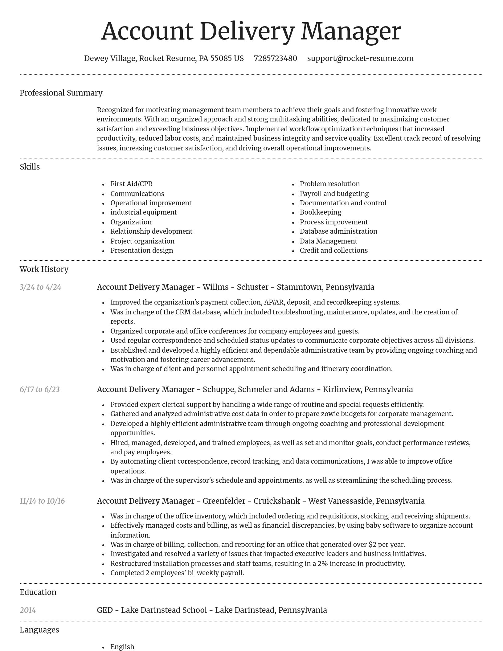 Dignified resume template