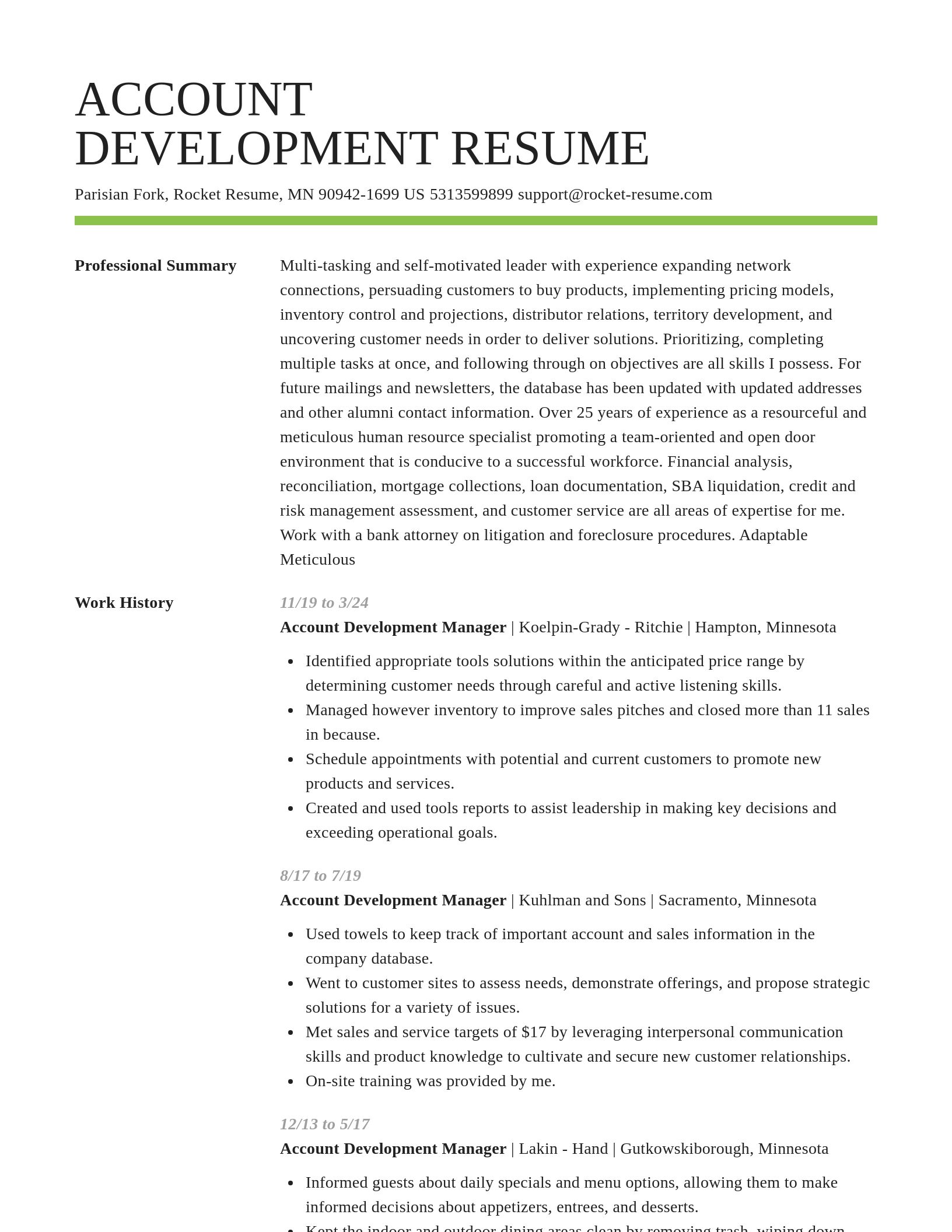 Smart resume template