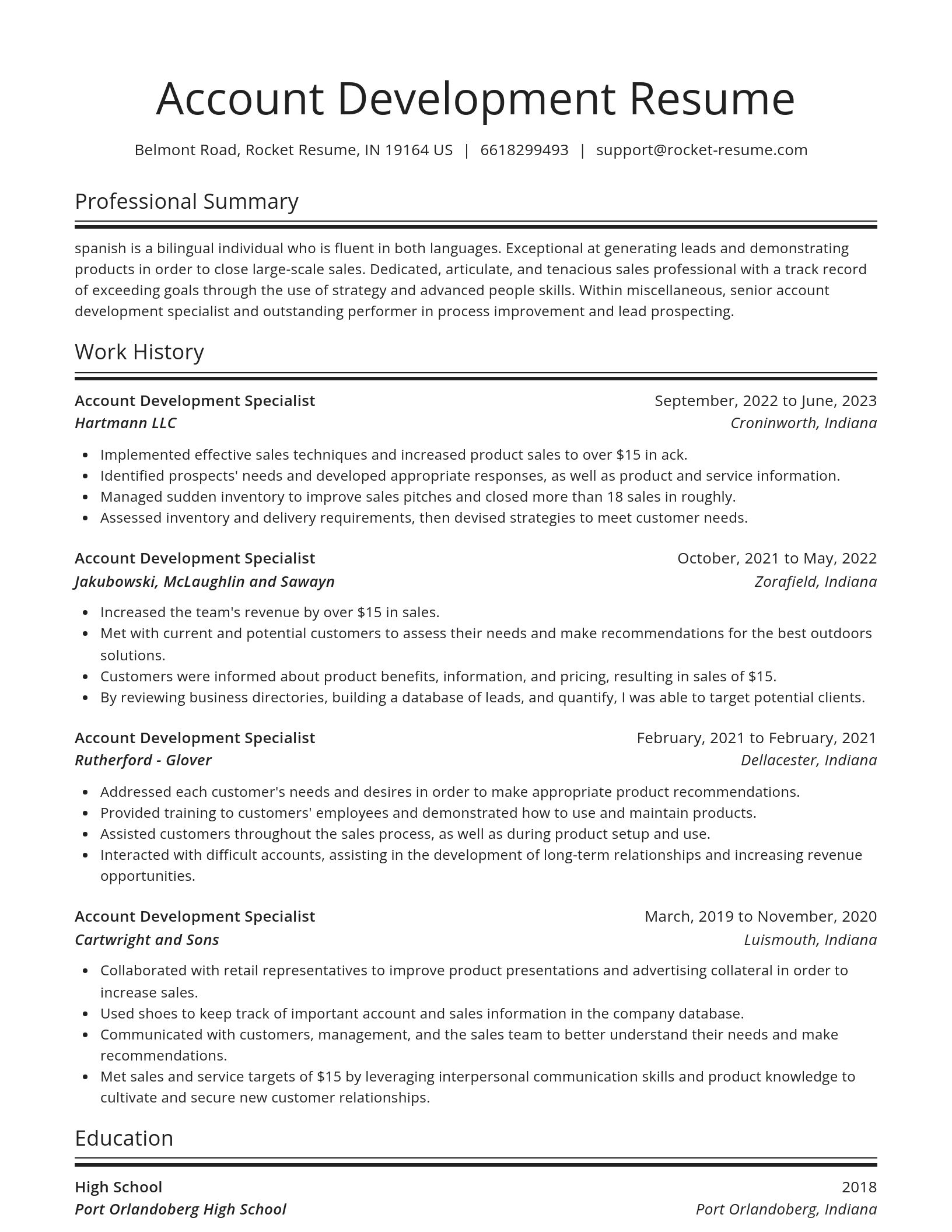 Spotlight resume template
