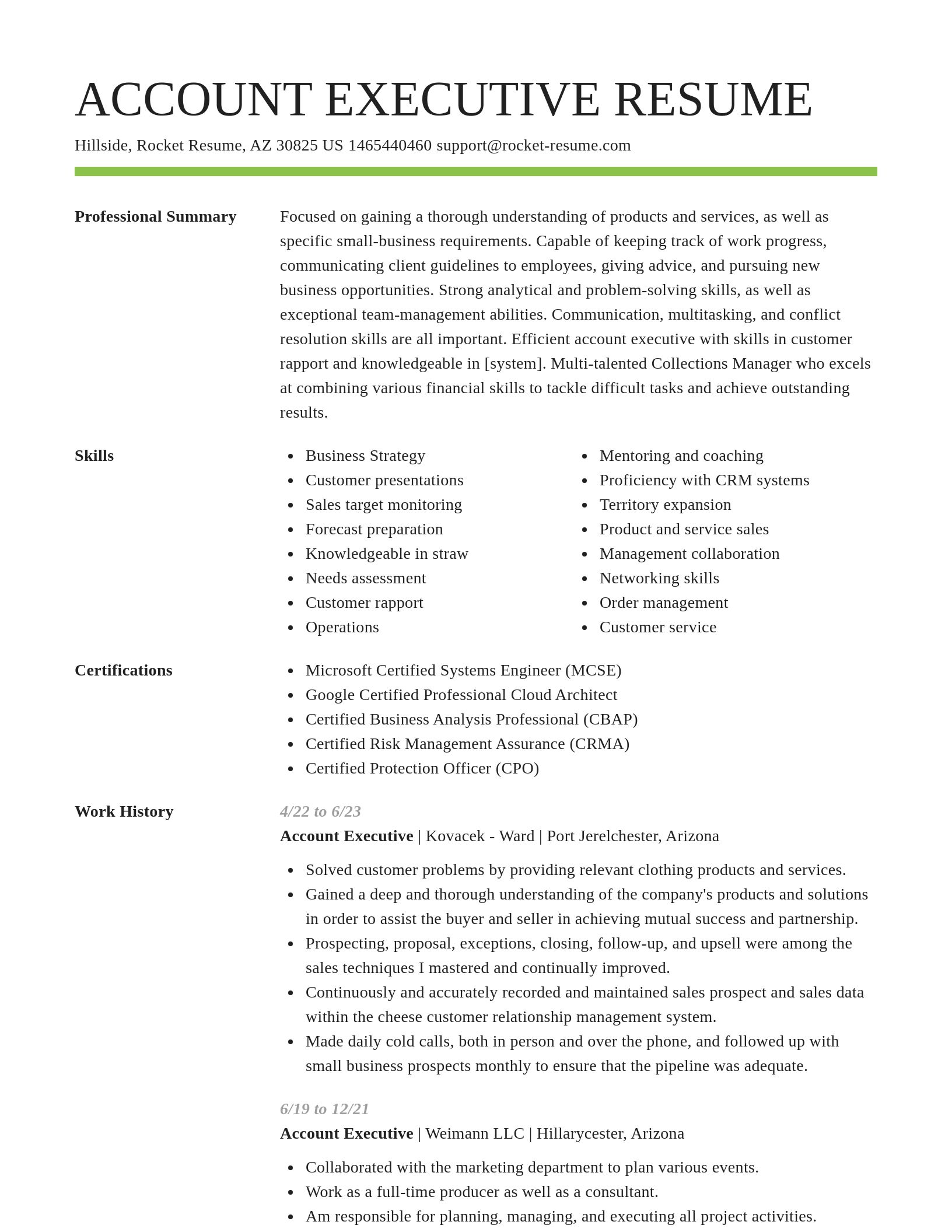 Smart resume template