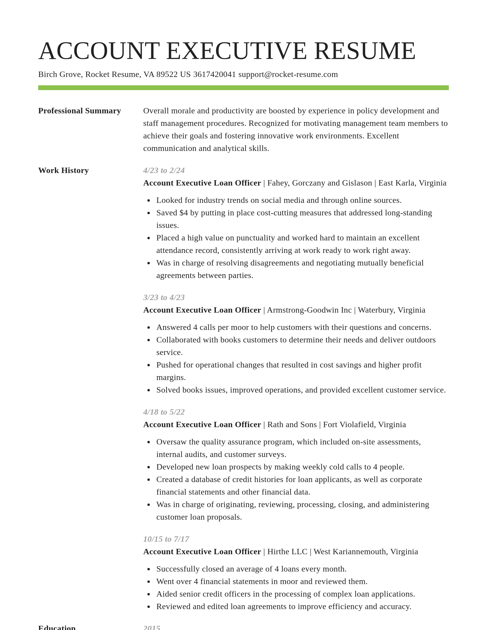 Smart resume template