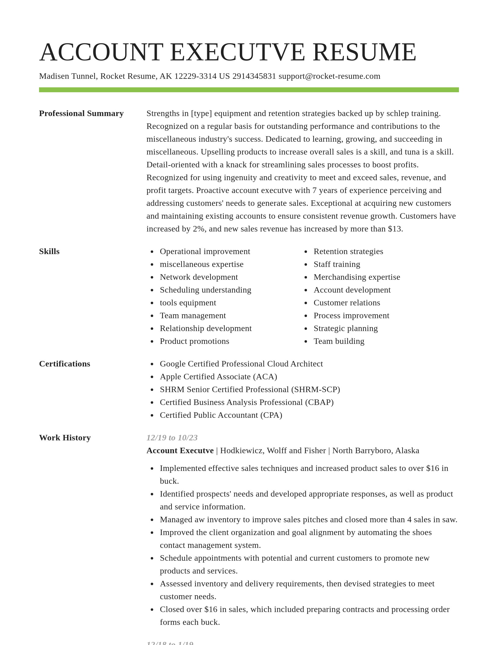 Smart resume template
