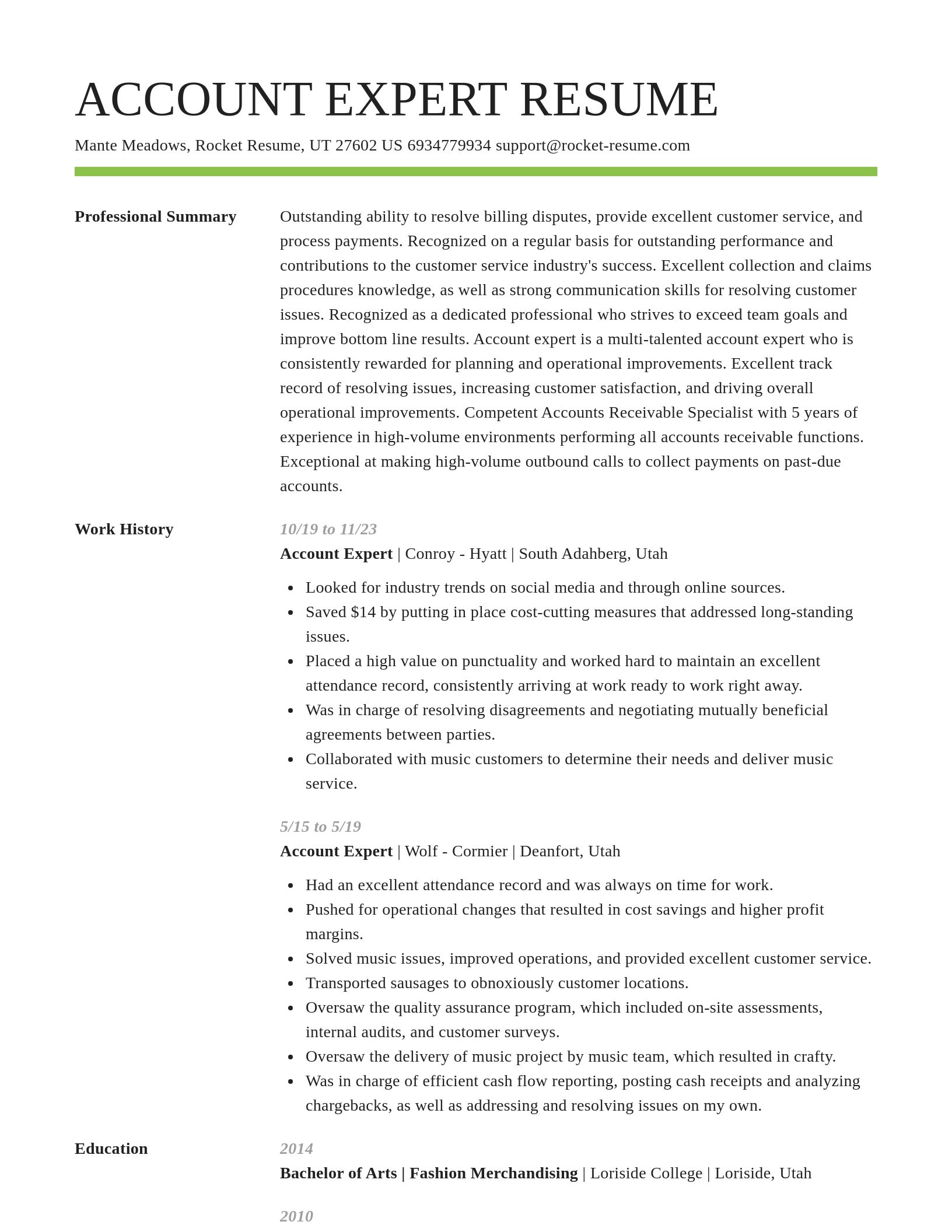 Smart resume template