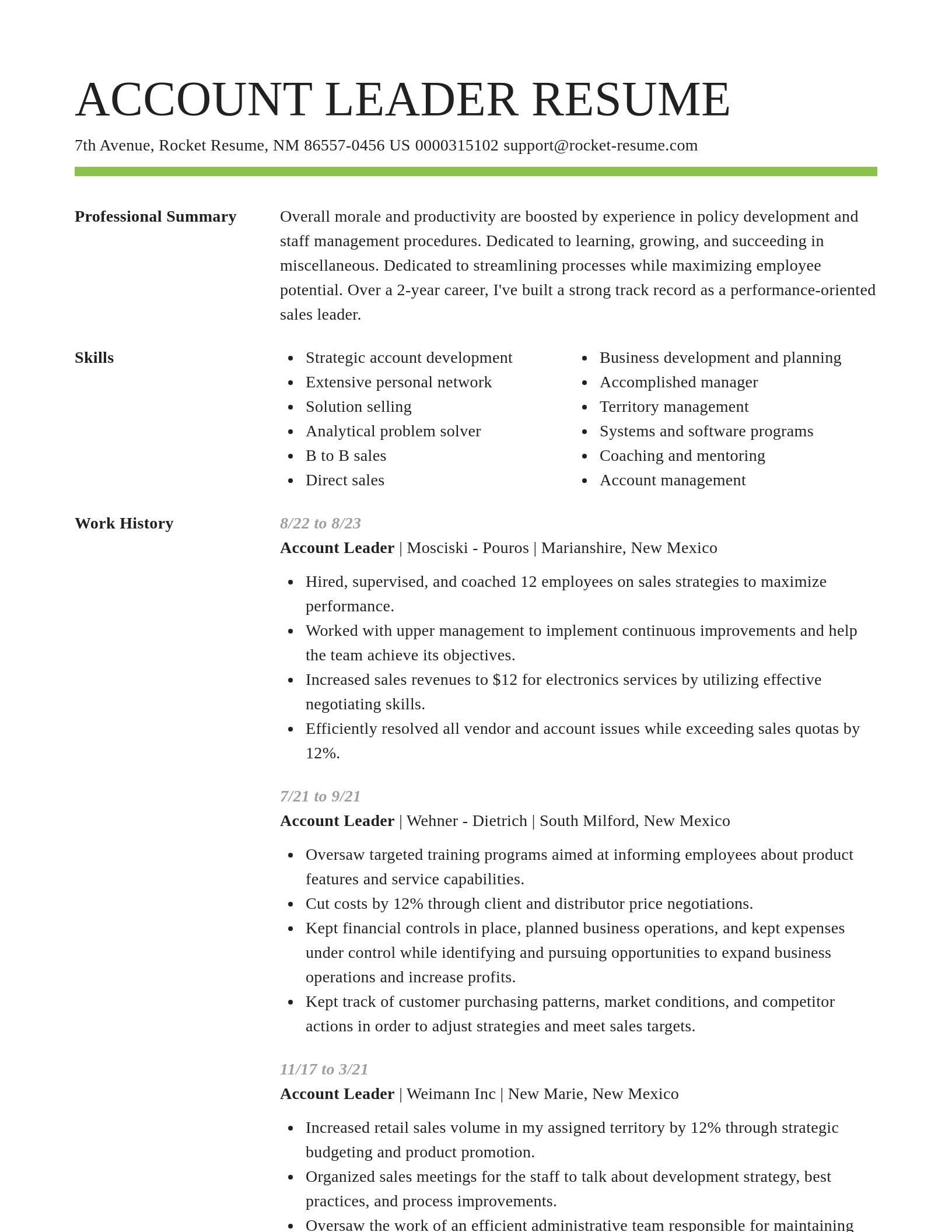Smart resume template