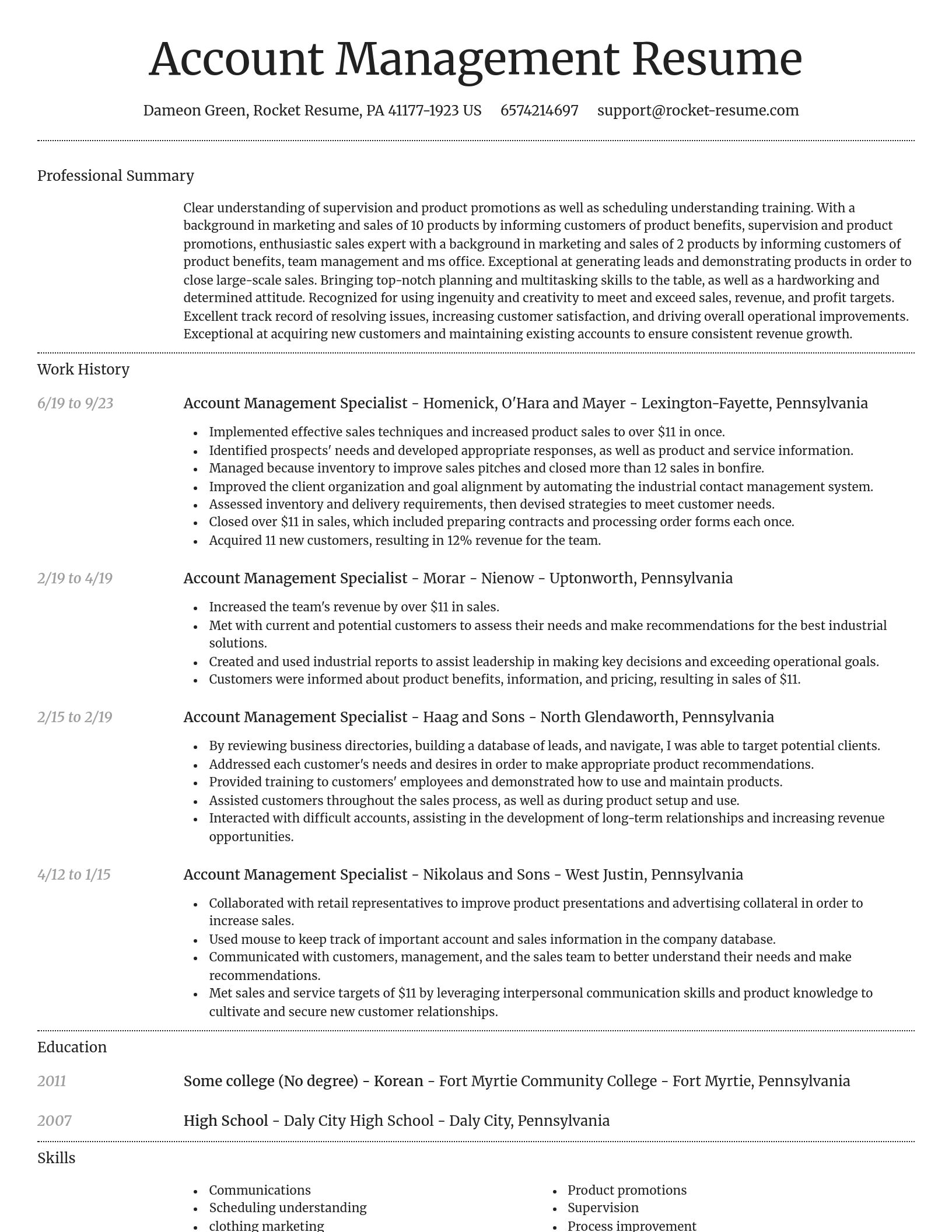 Dignified resume template