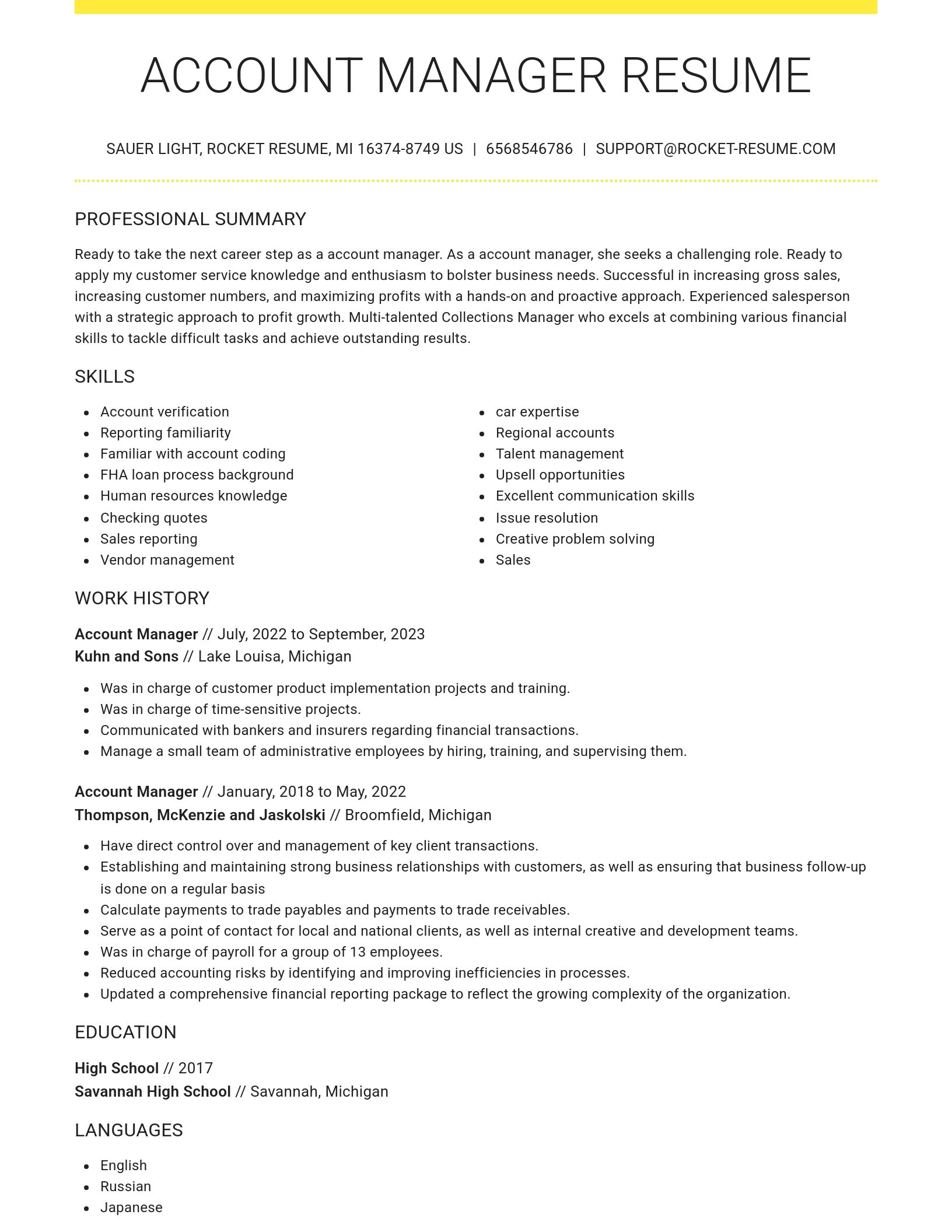 Grand resume template