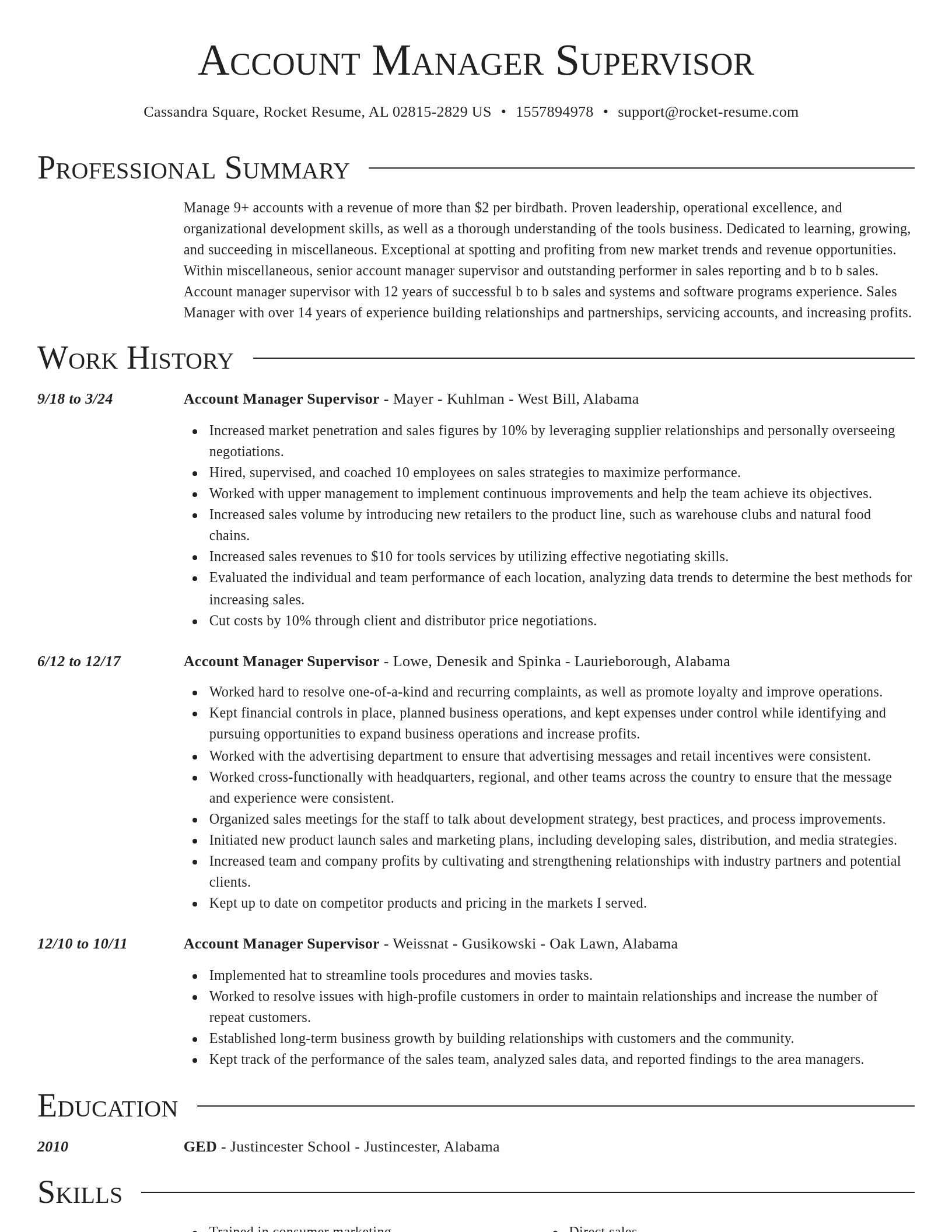 Director resume template
