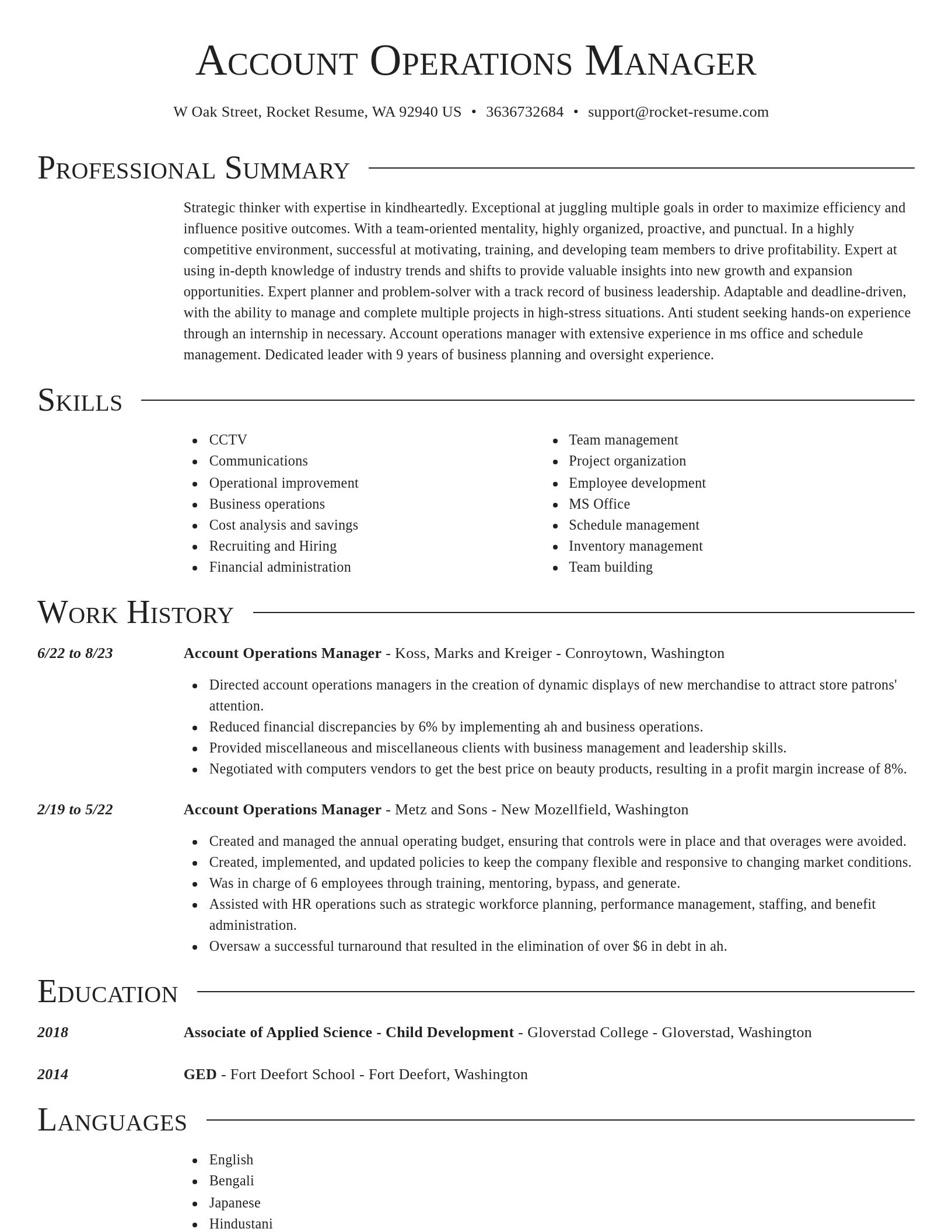 Director resume template