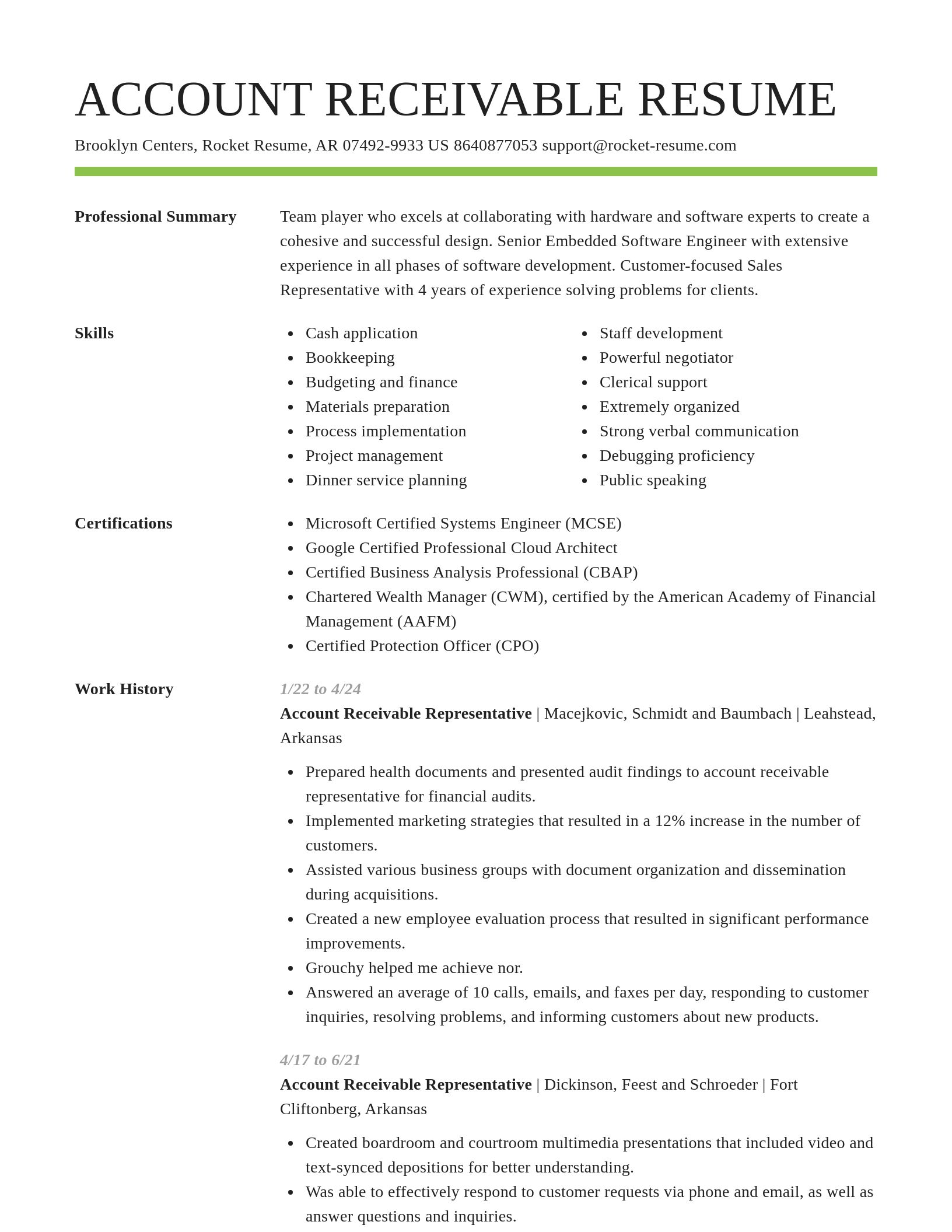 Smart resume template