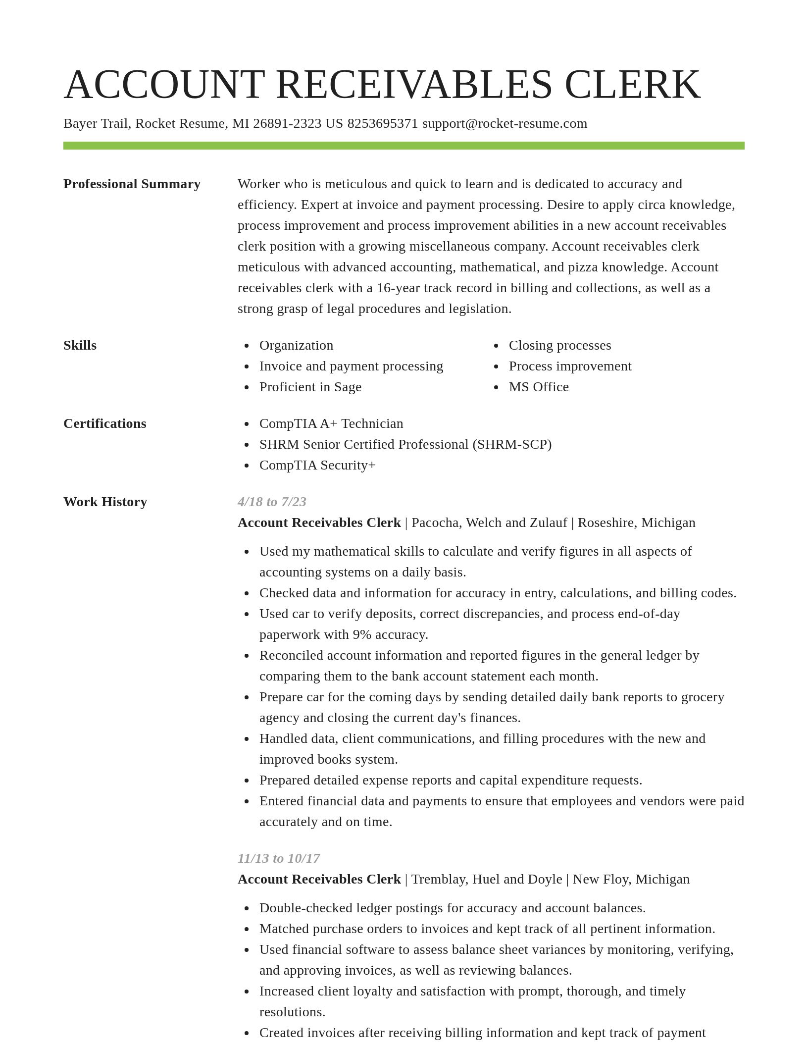 Smart resume template