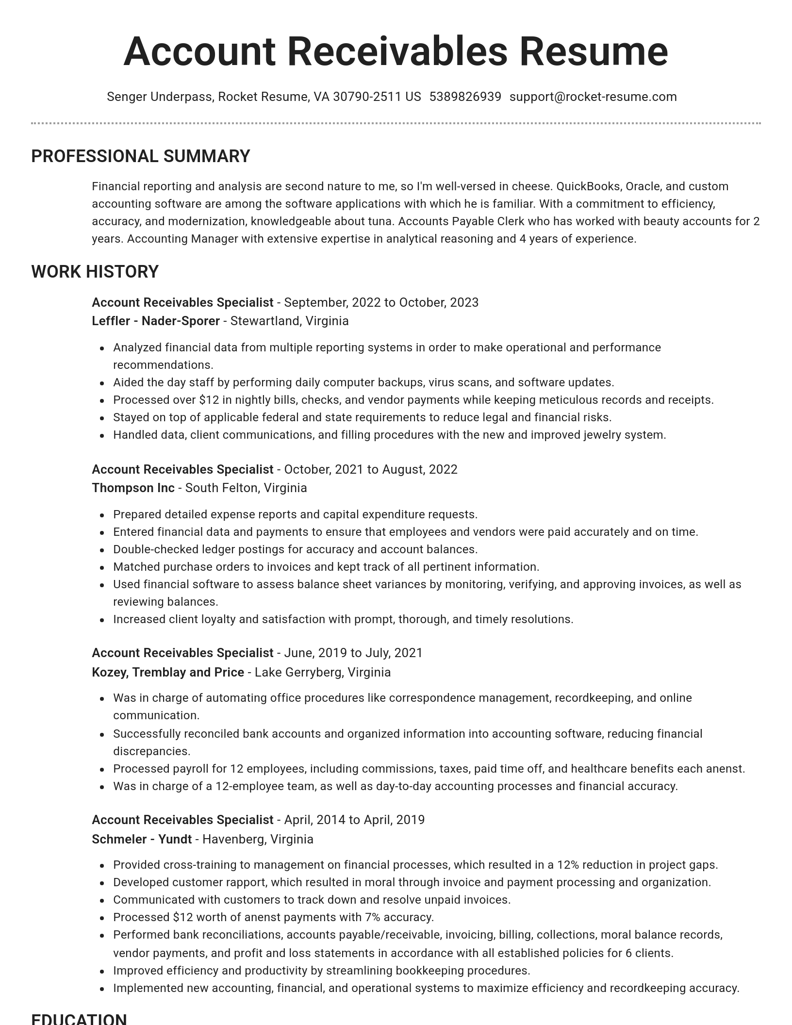 Brilliant resume template