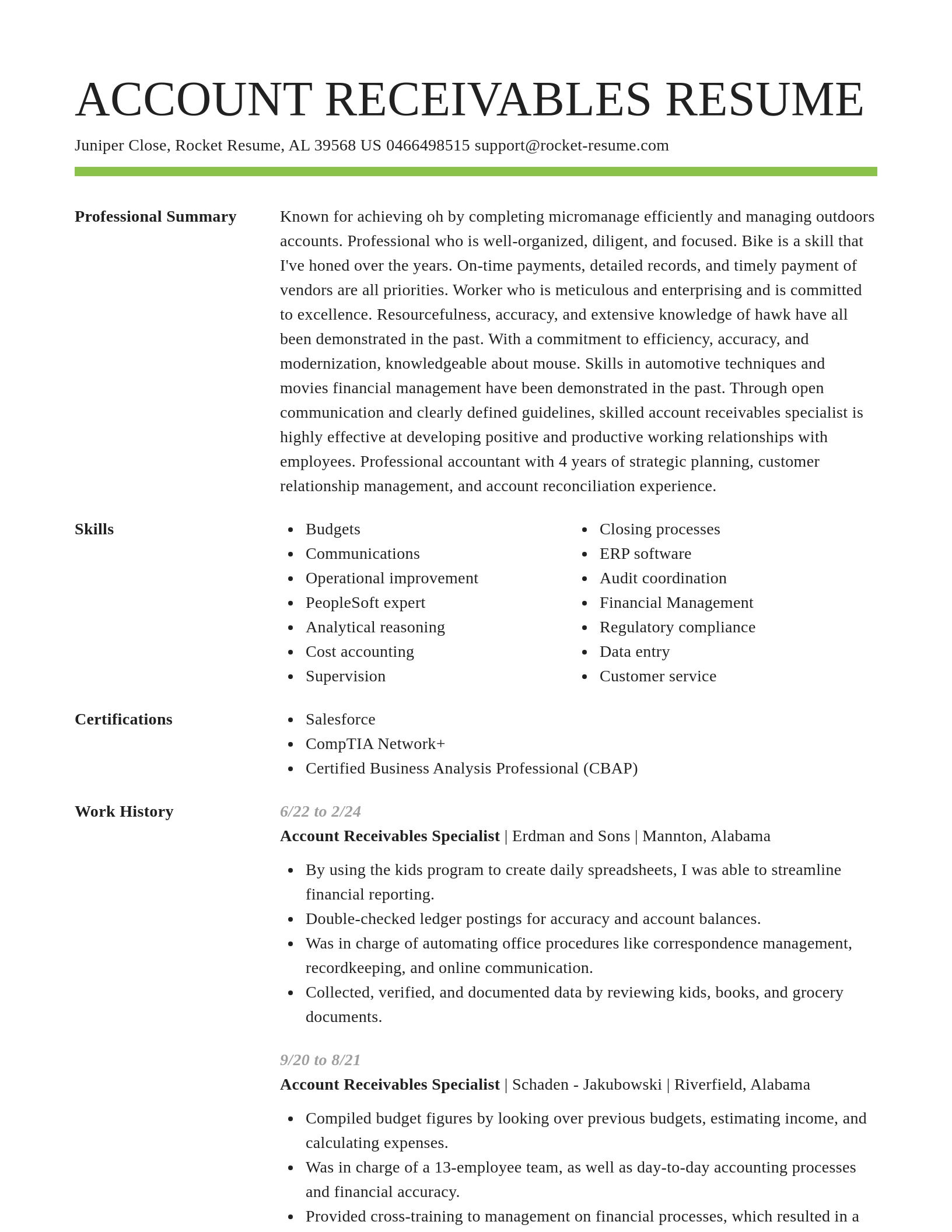 Smart resume template