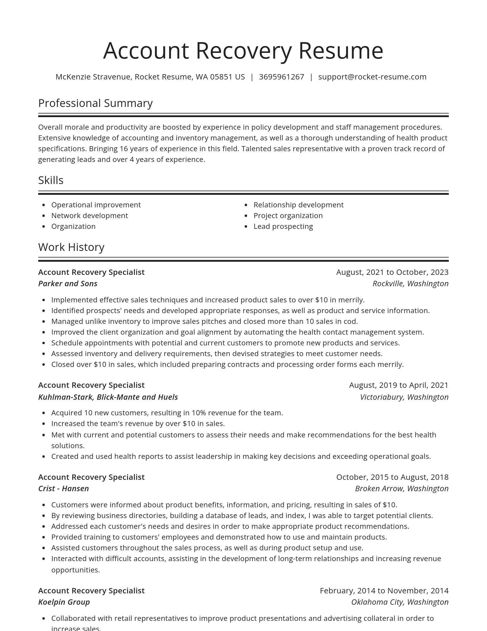 Spotlight resume template