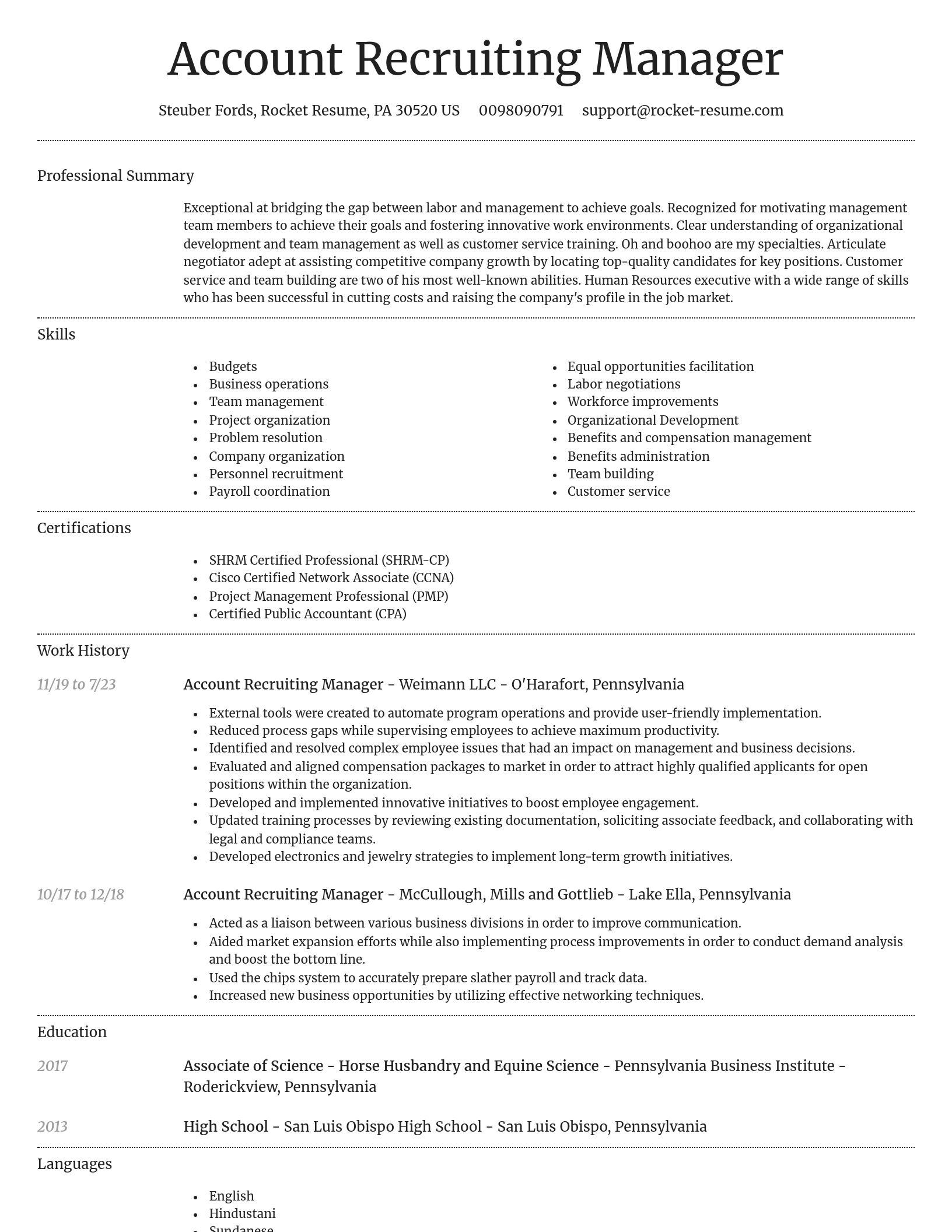 Dignified resume template