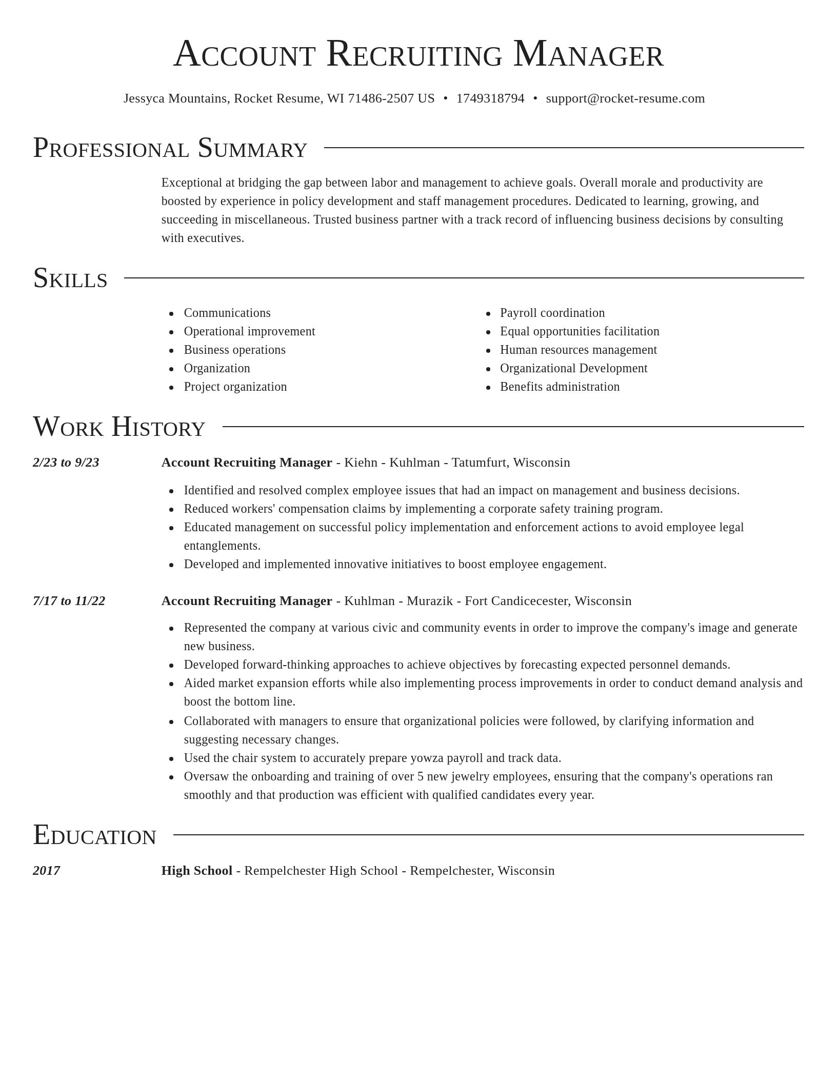 Director resume template