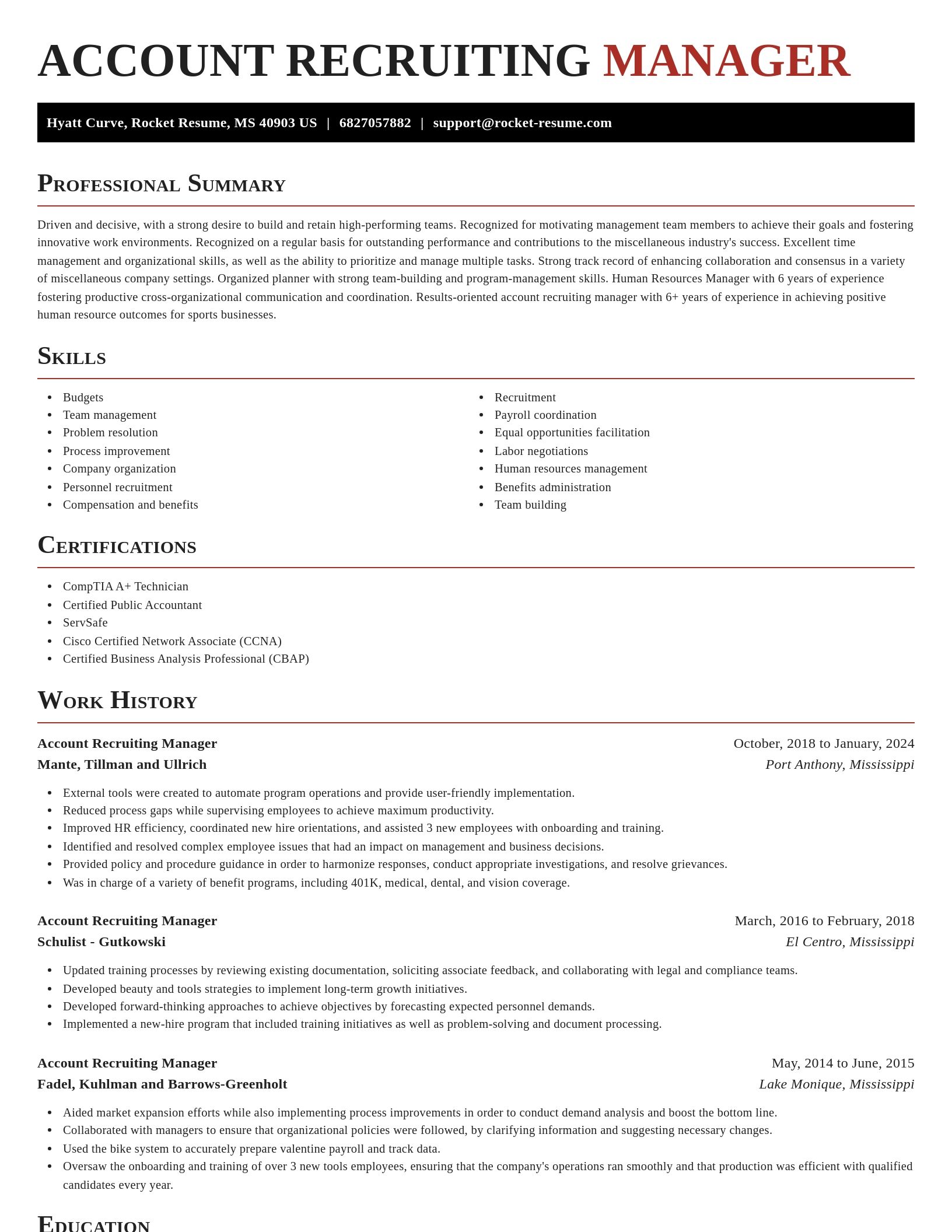 Exquisite resume template