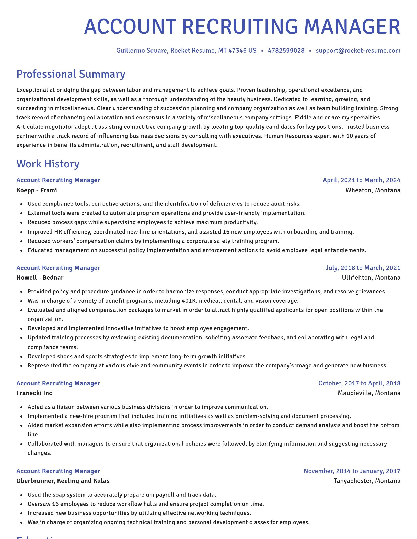 Novel resume template
