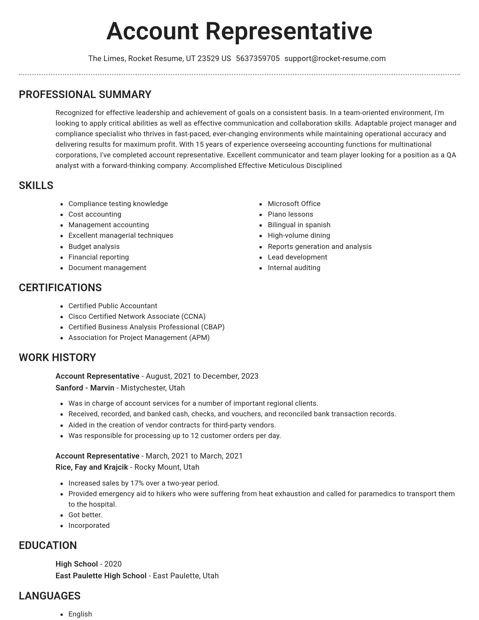 Brilliant resume template