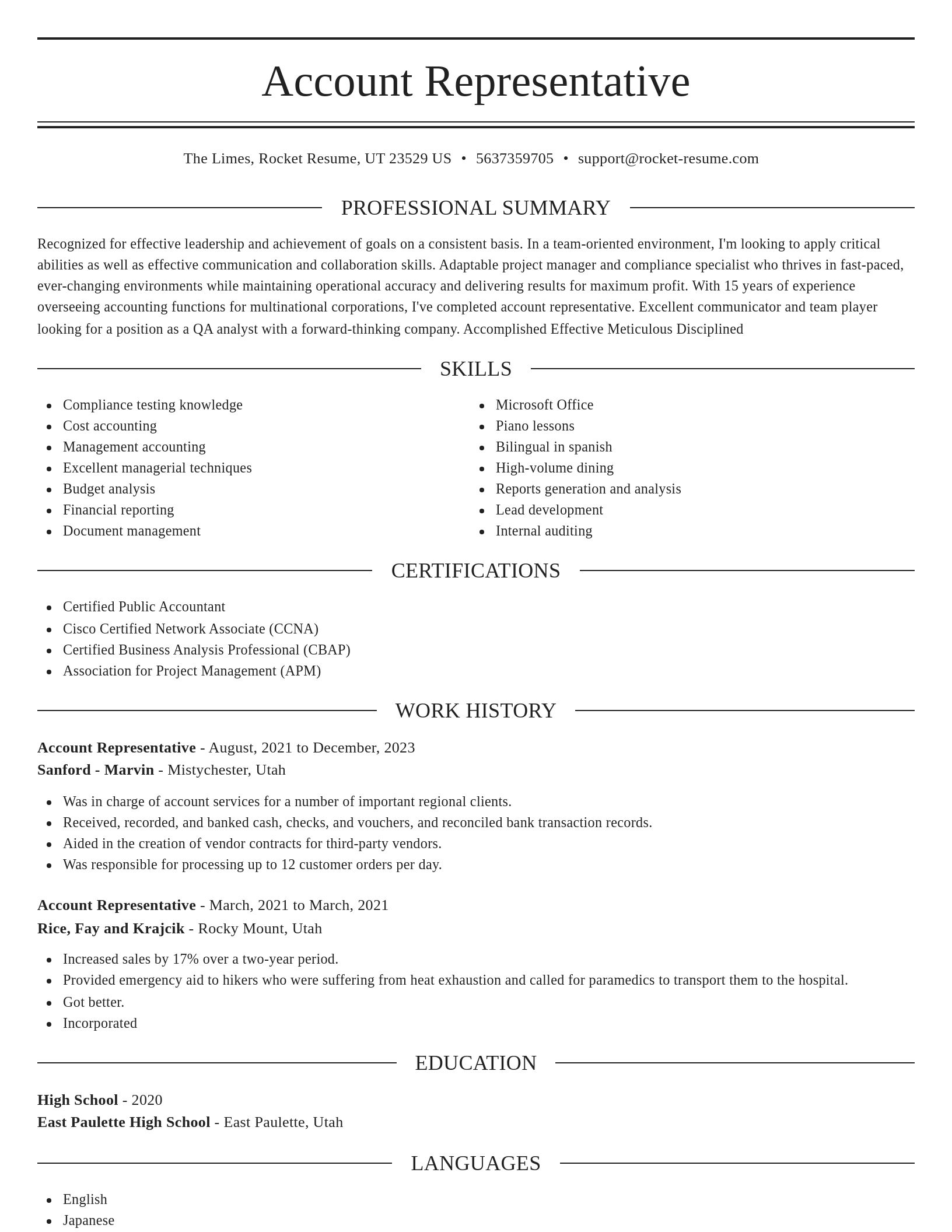 Elegant resume template