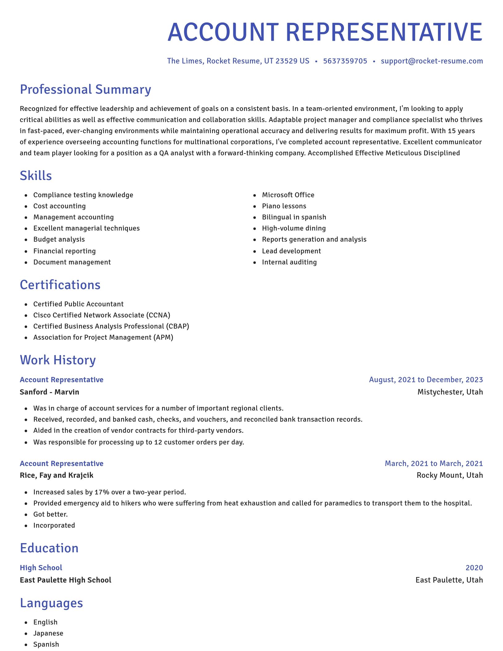 Novel resume template