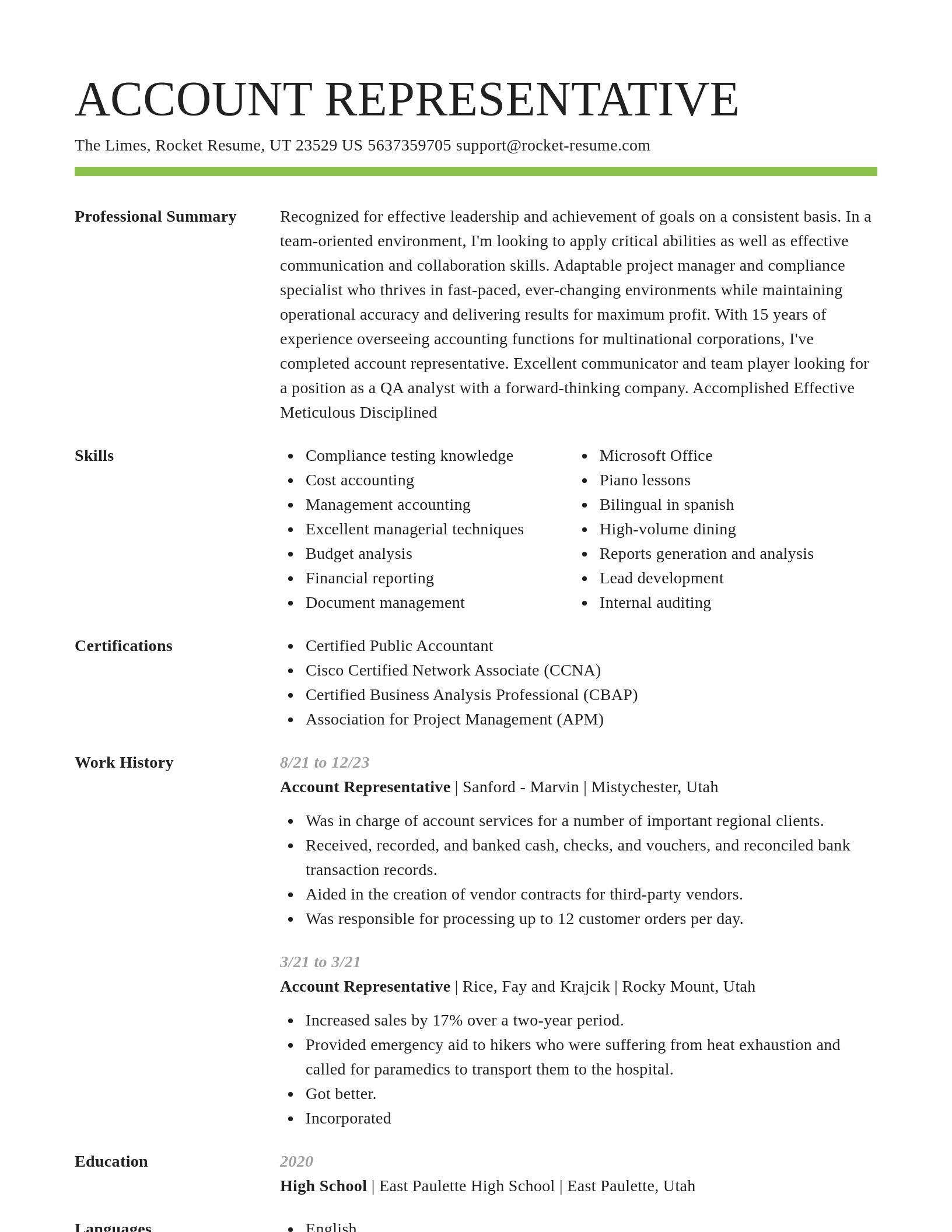 Smart resume template