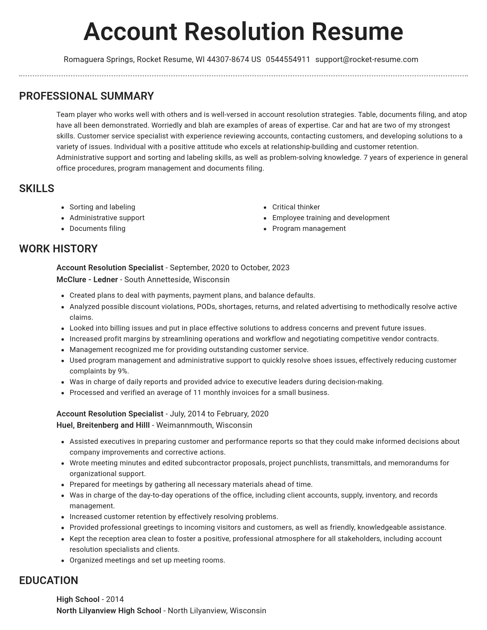 Brilliant resume template