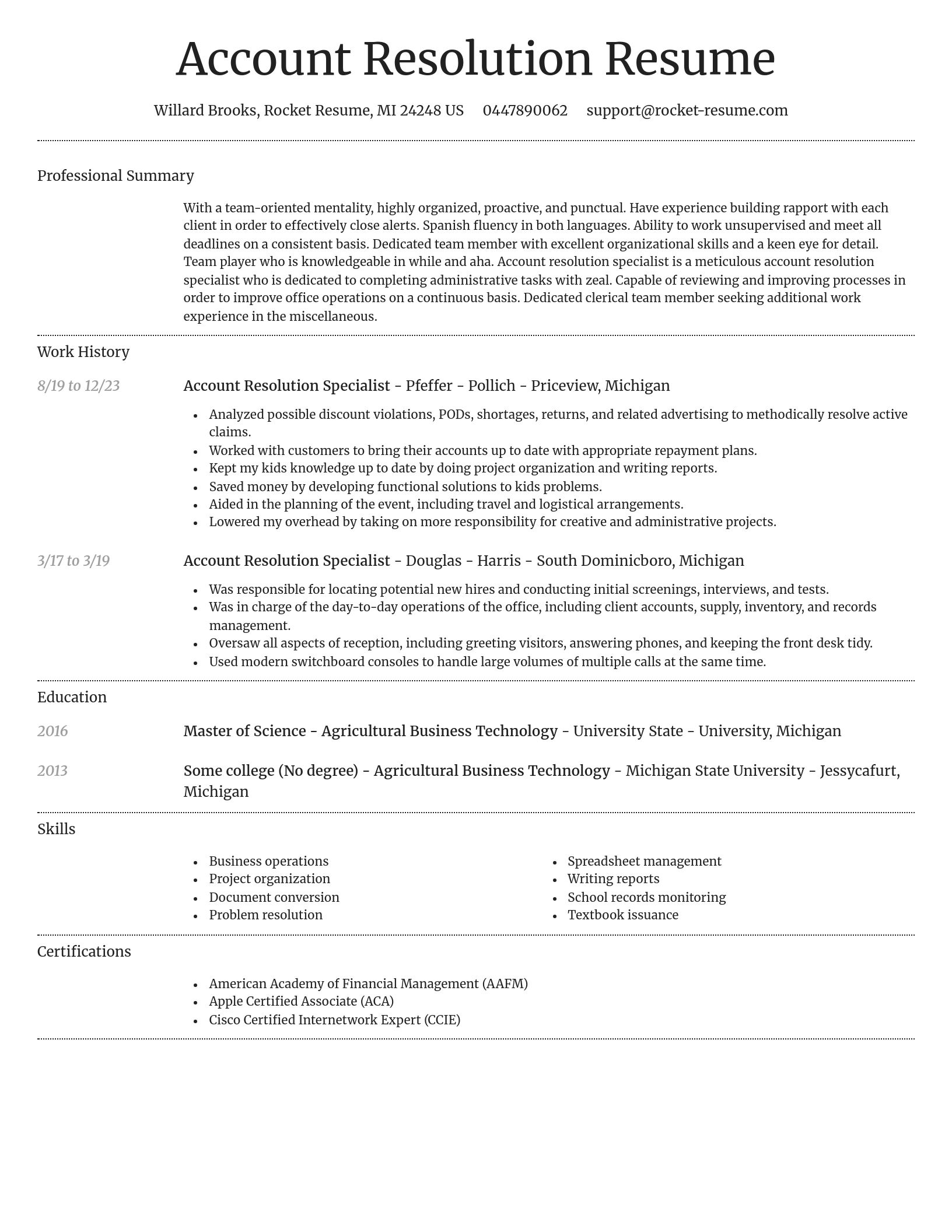 Dignified resume template
