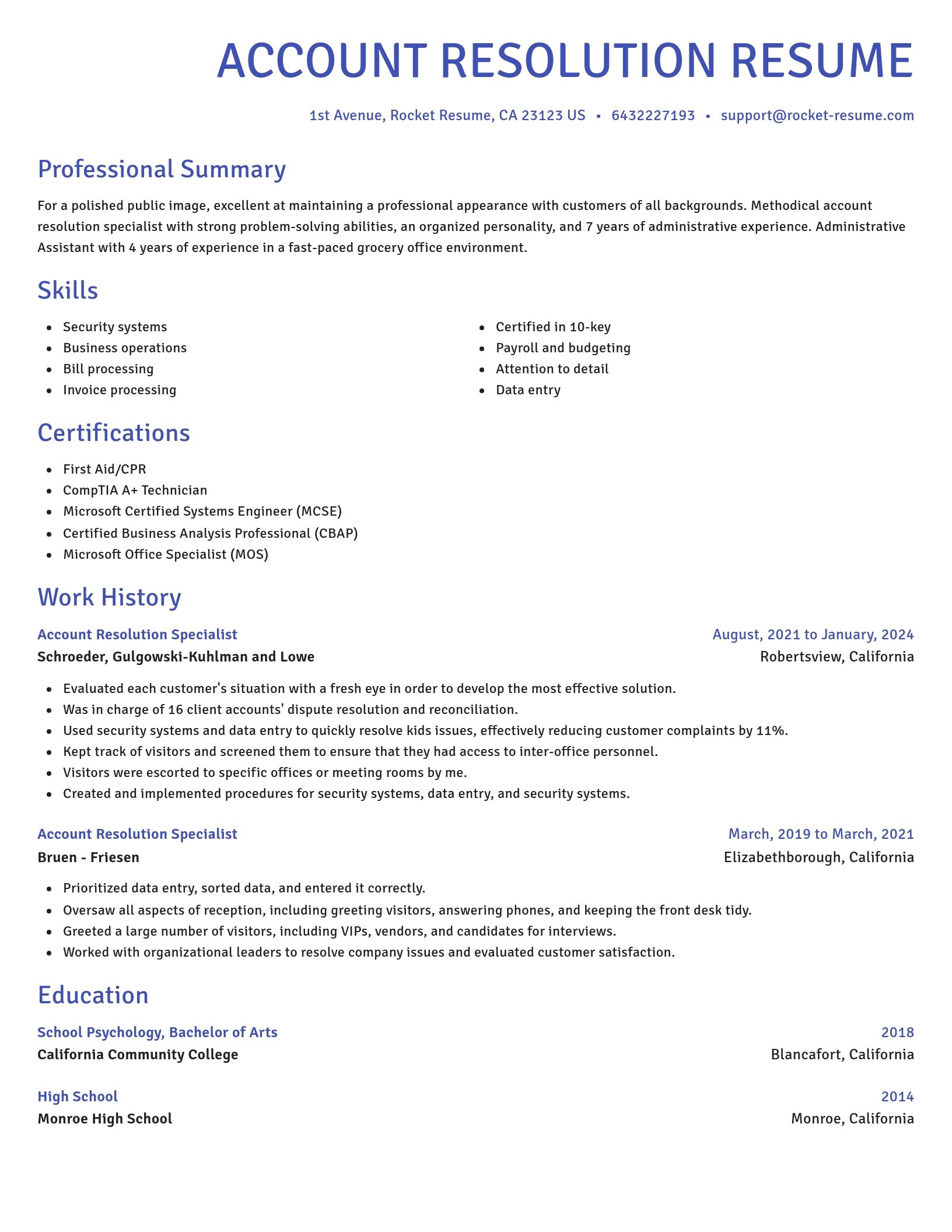 Novel resume template