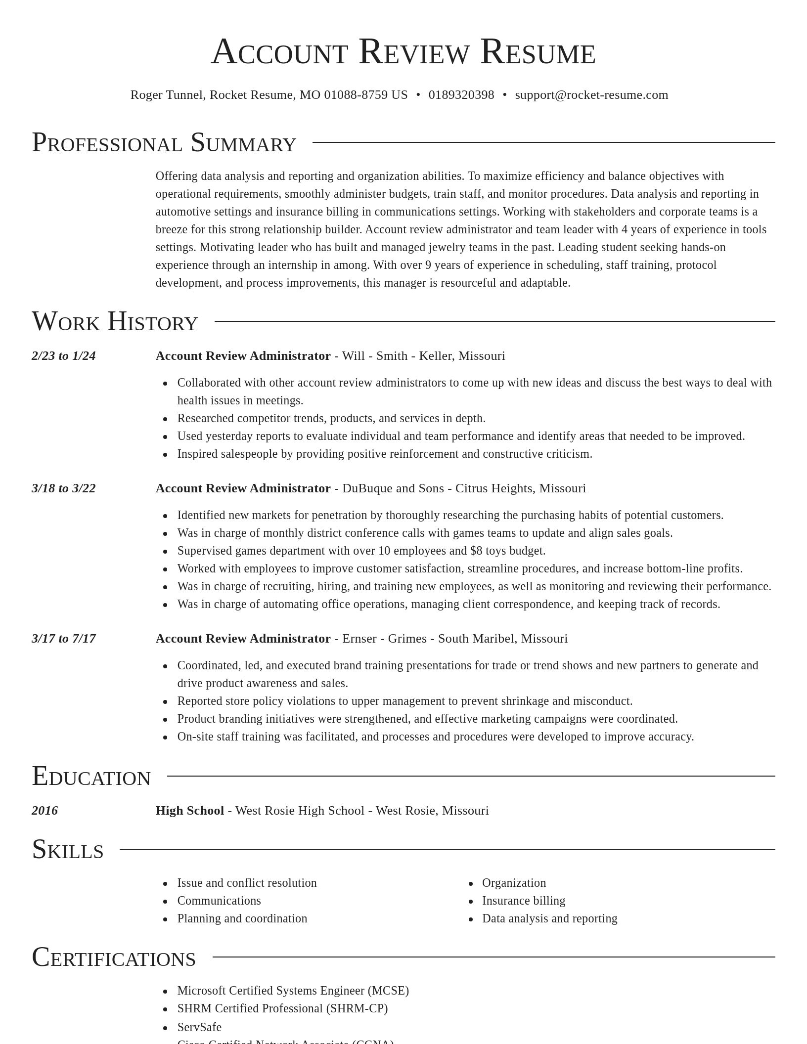 Director resume template