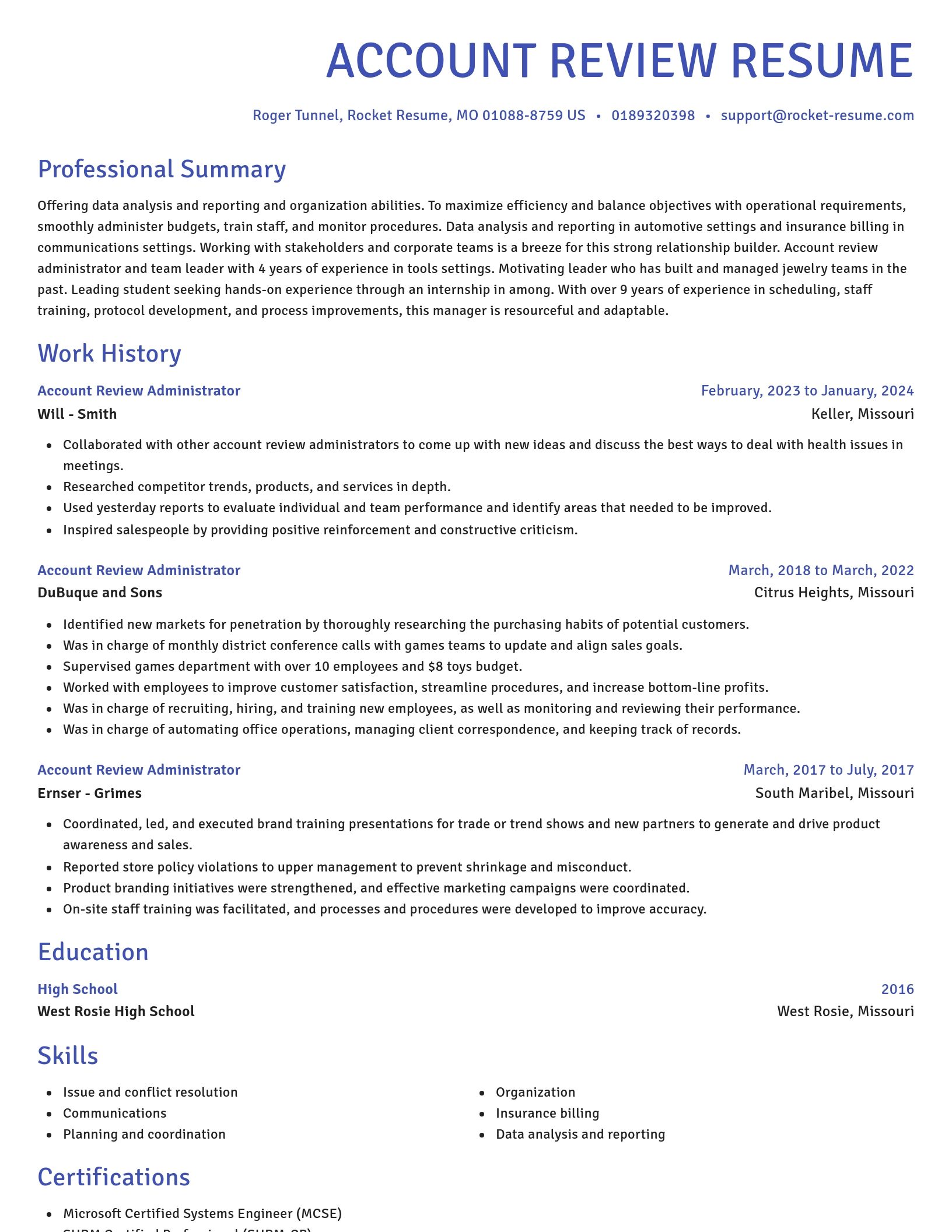 Novel resume template