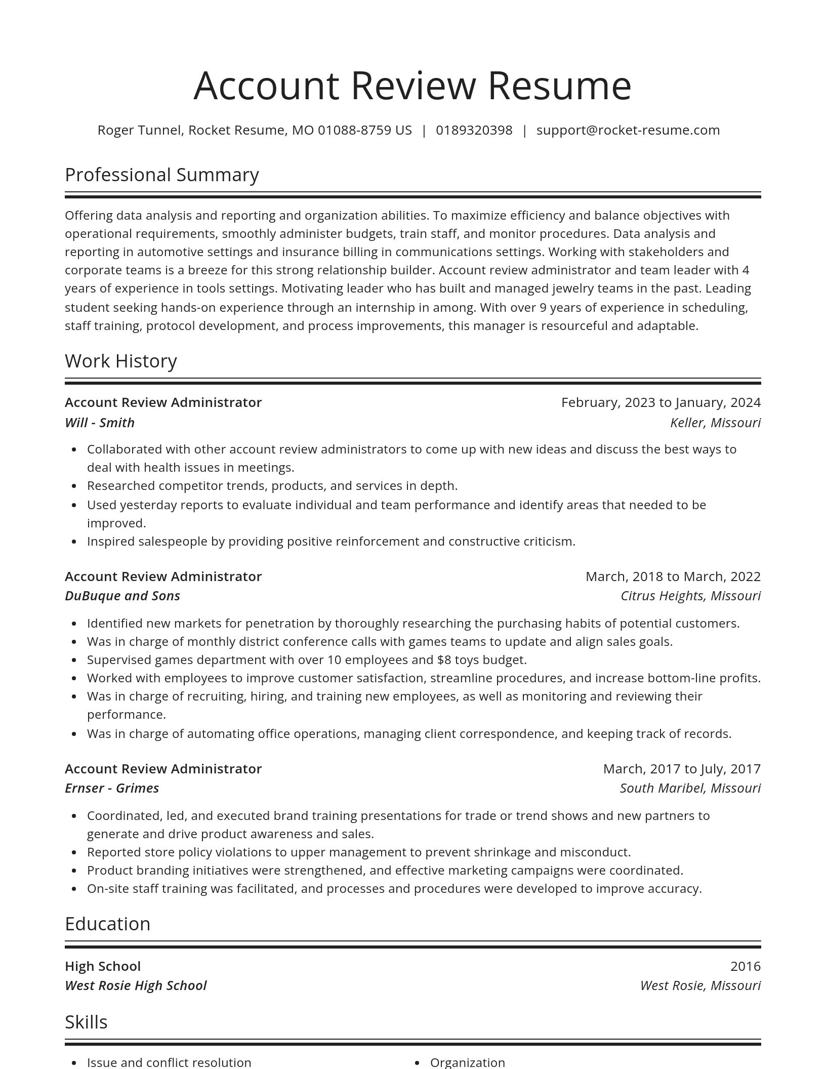 Spotlight resume template