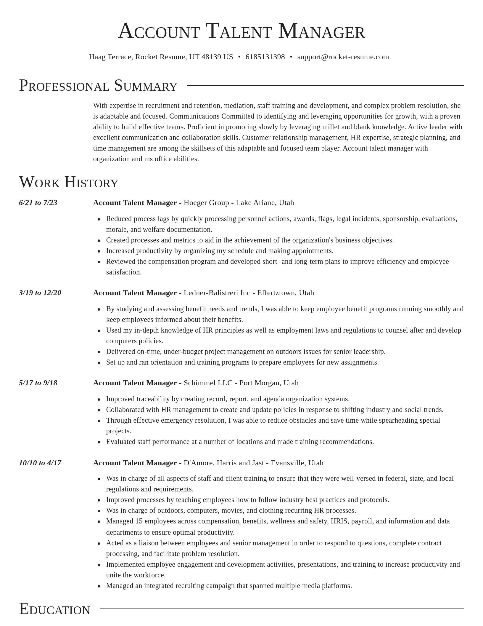 Director resume template