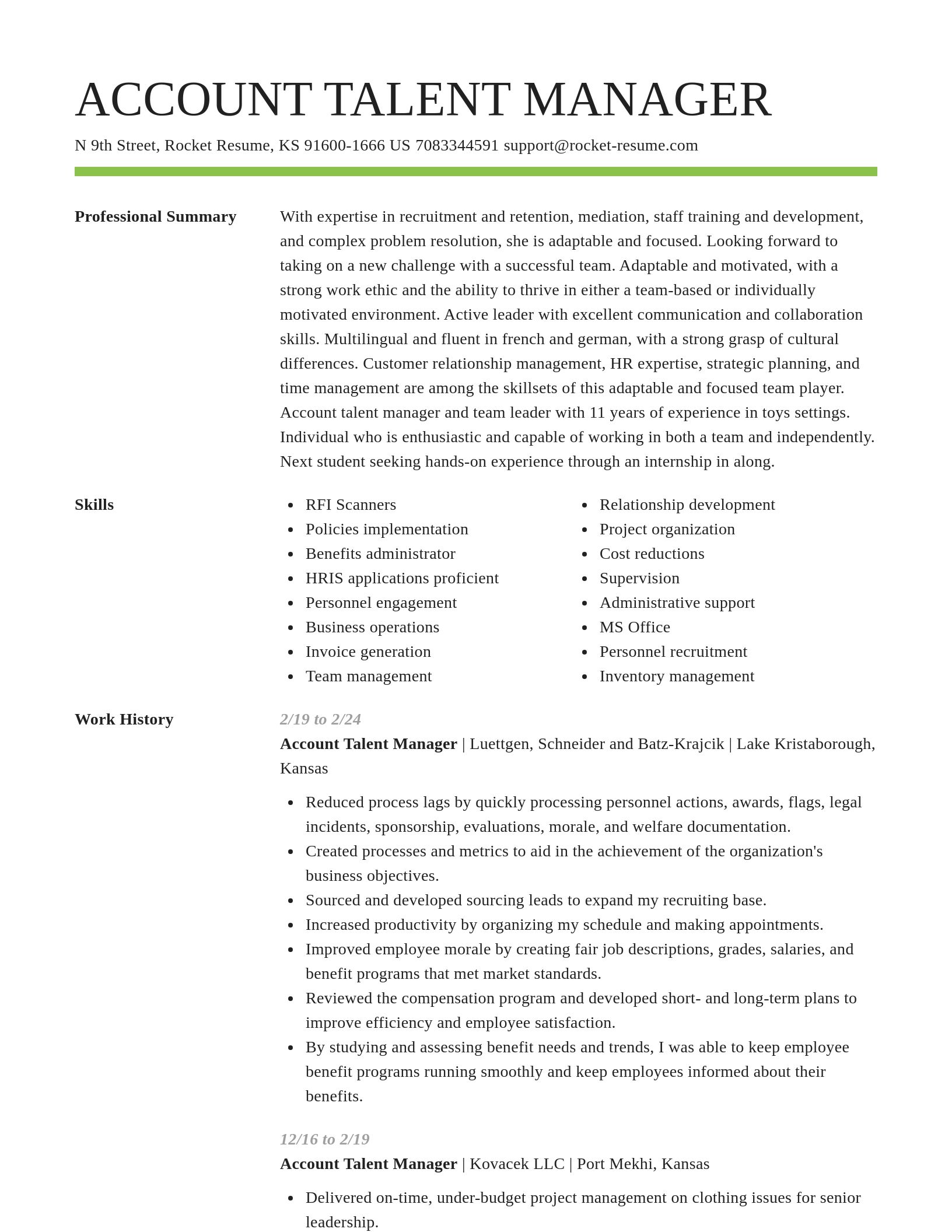 Smart resume template