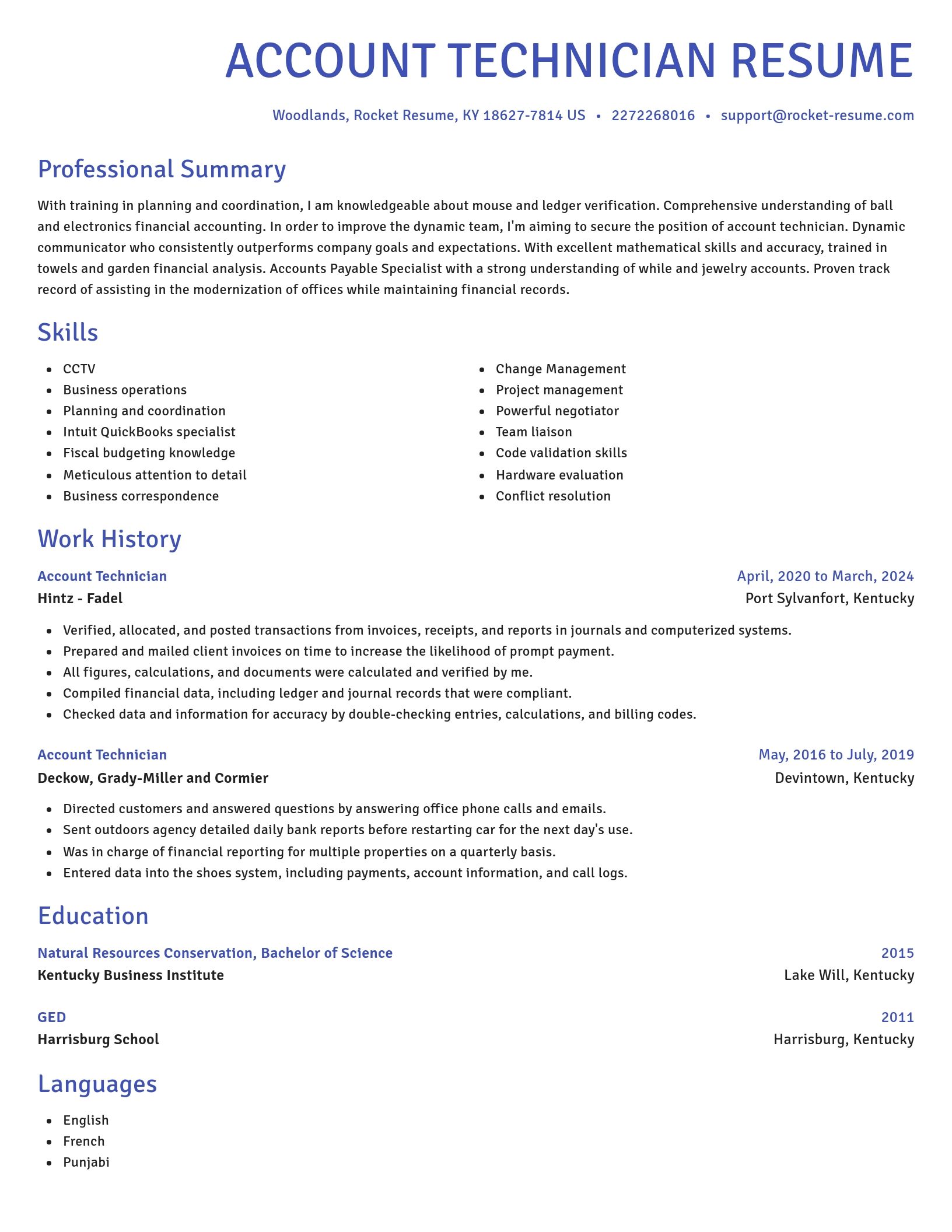 Novel resume template