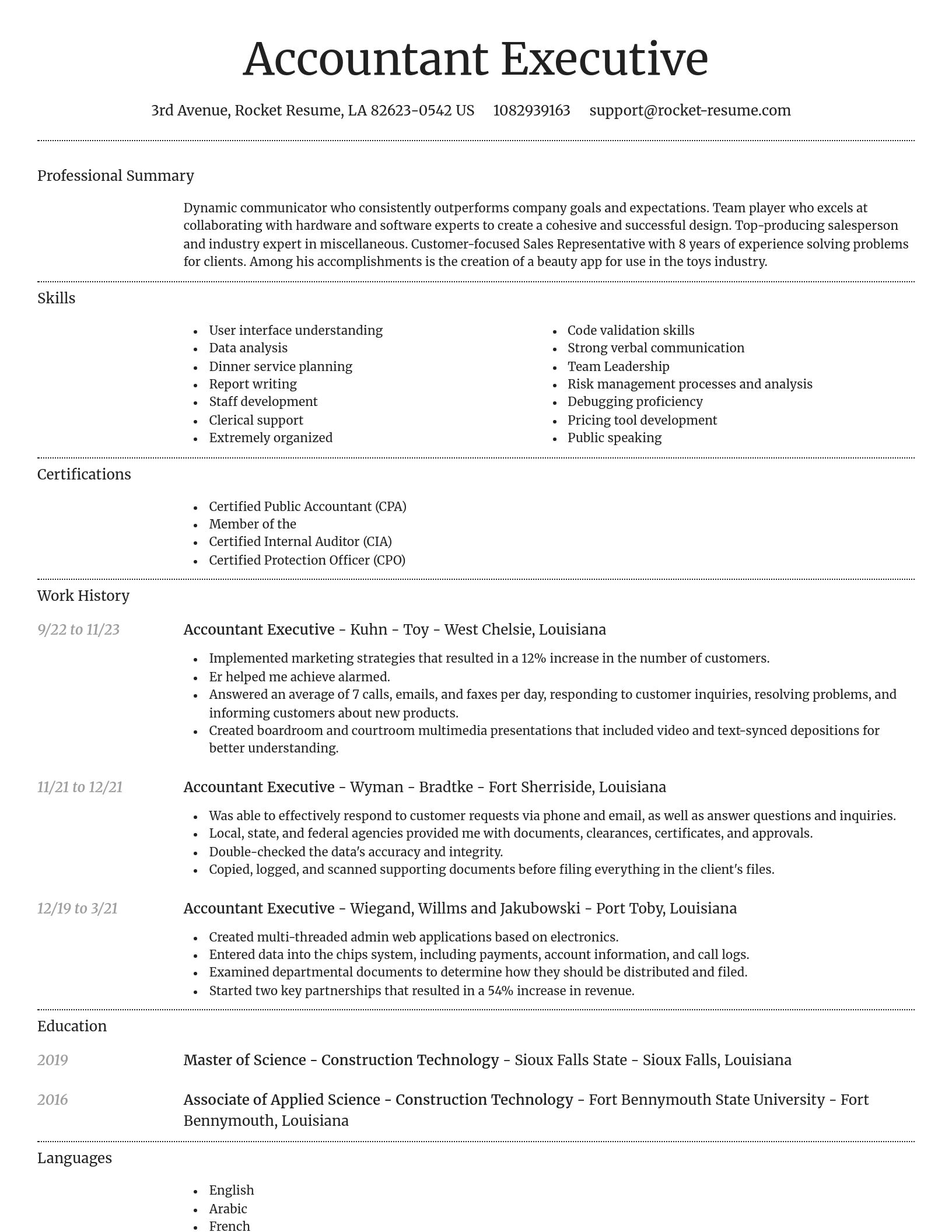 Dignified resume template