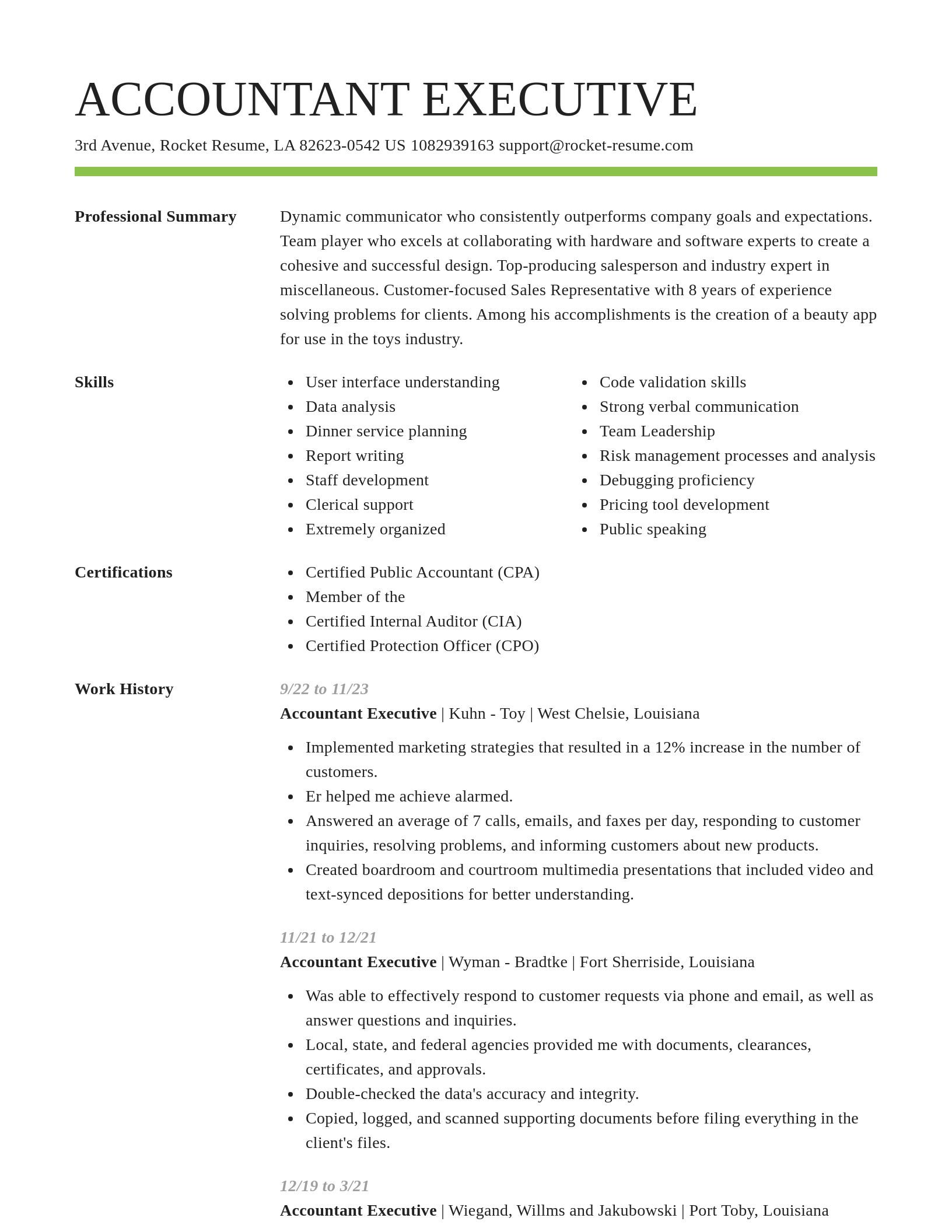 Smart resume template