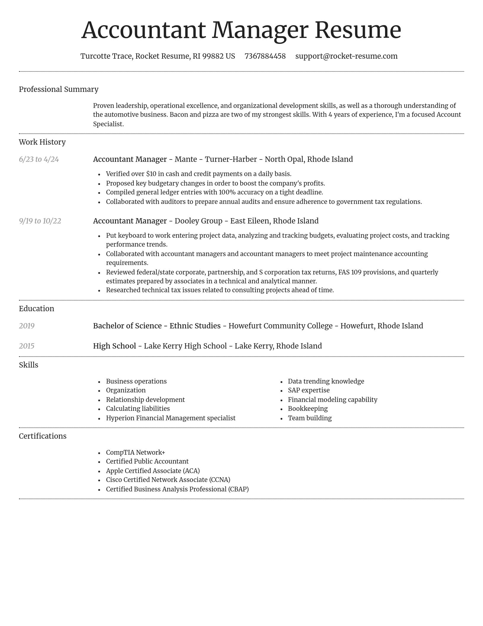 Dignified resume template