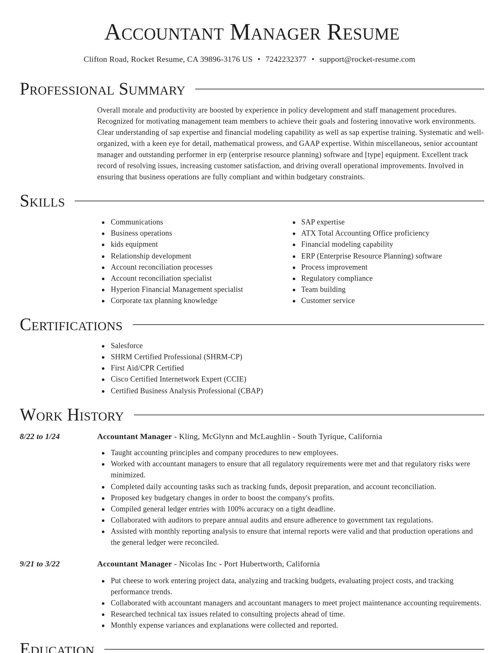 Director resume template