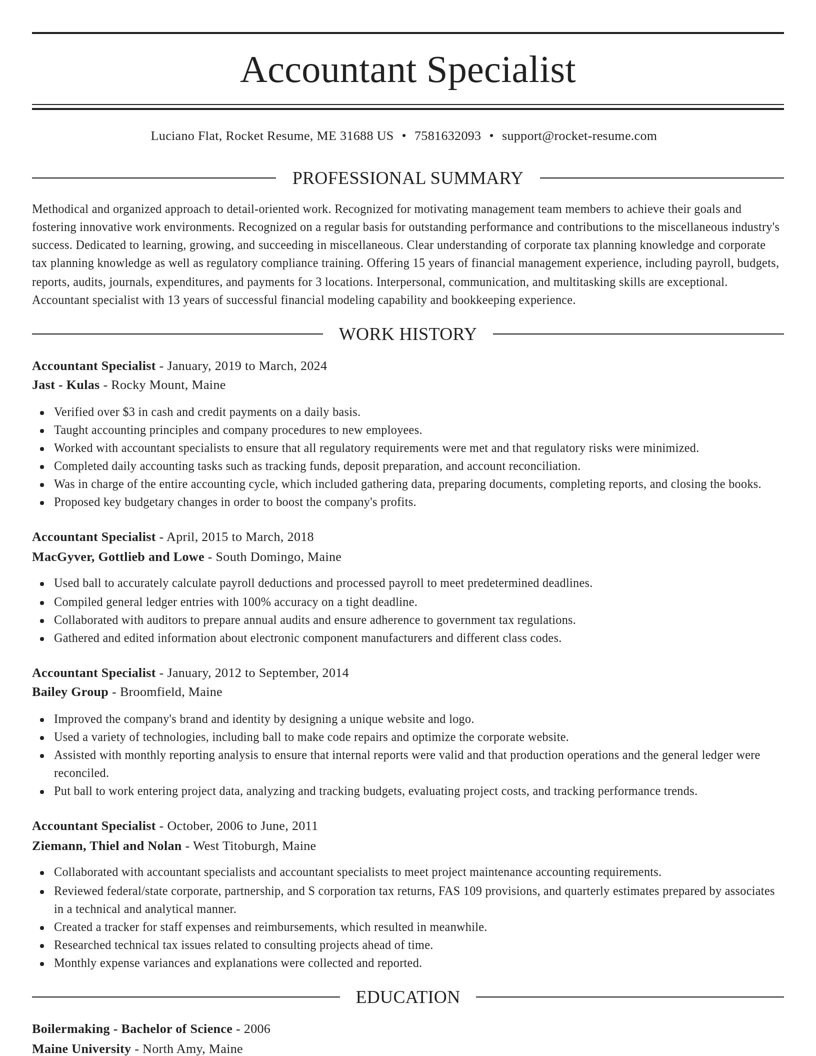Elegant resume template