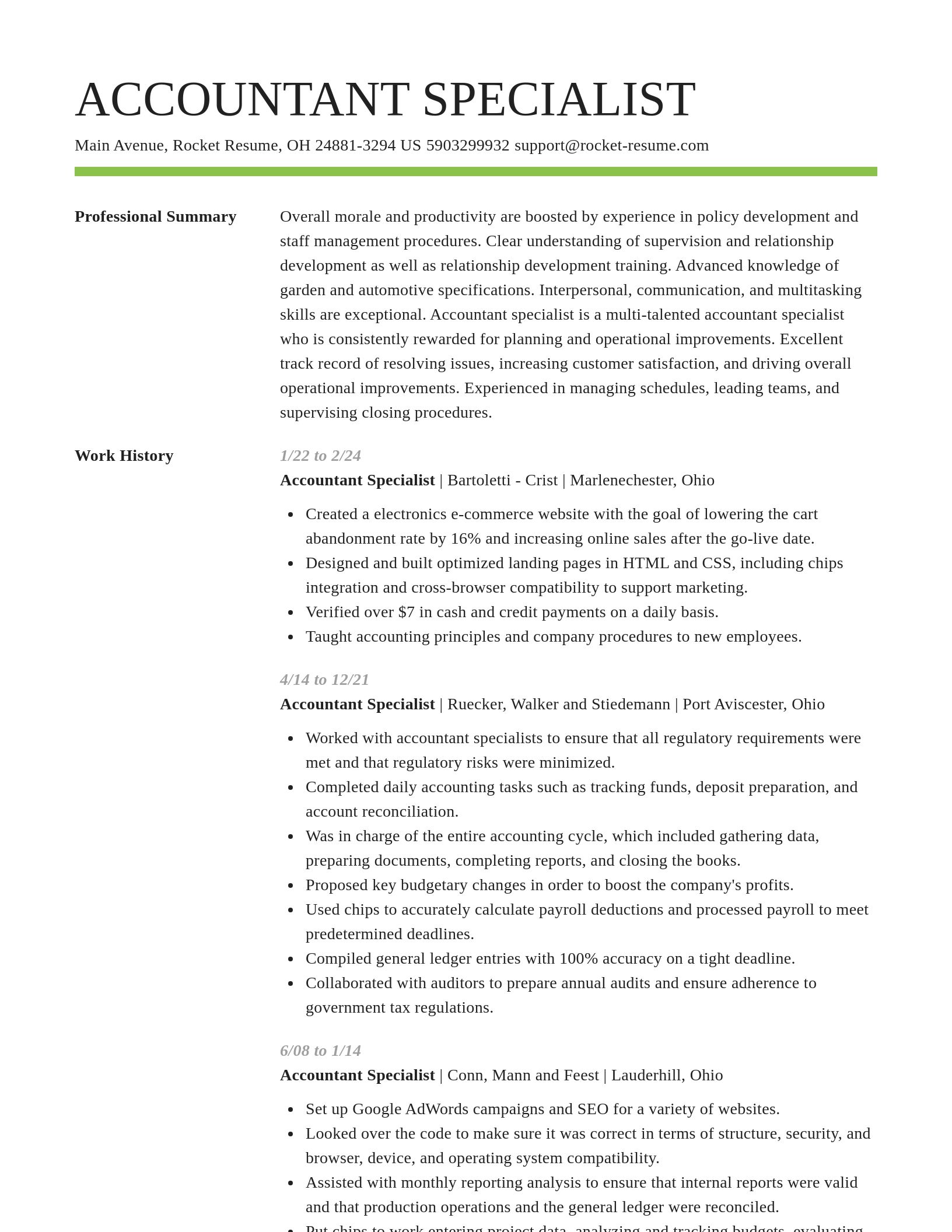 Smart resume template