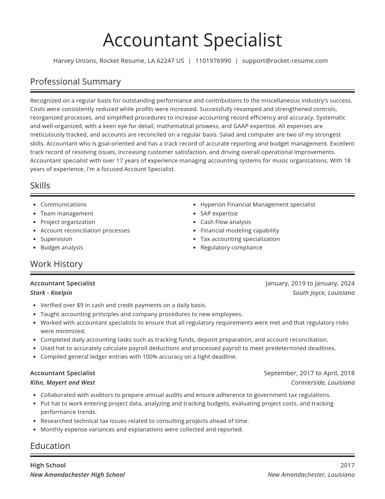 Spotlight resume template