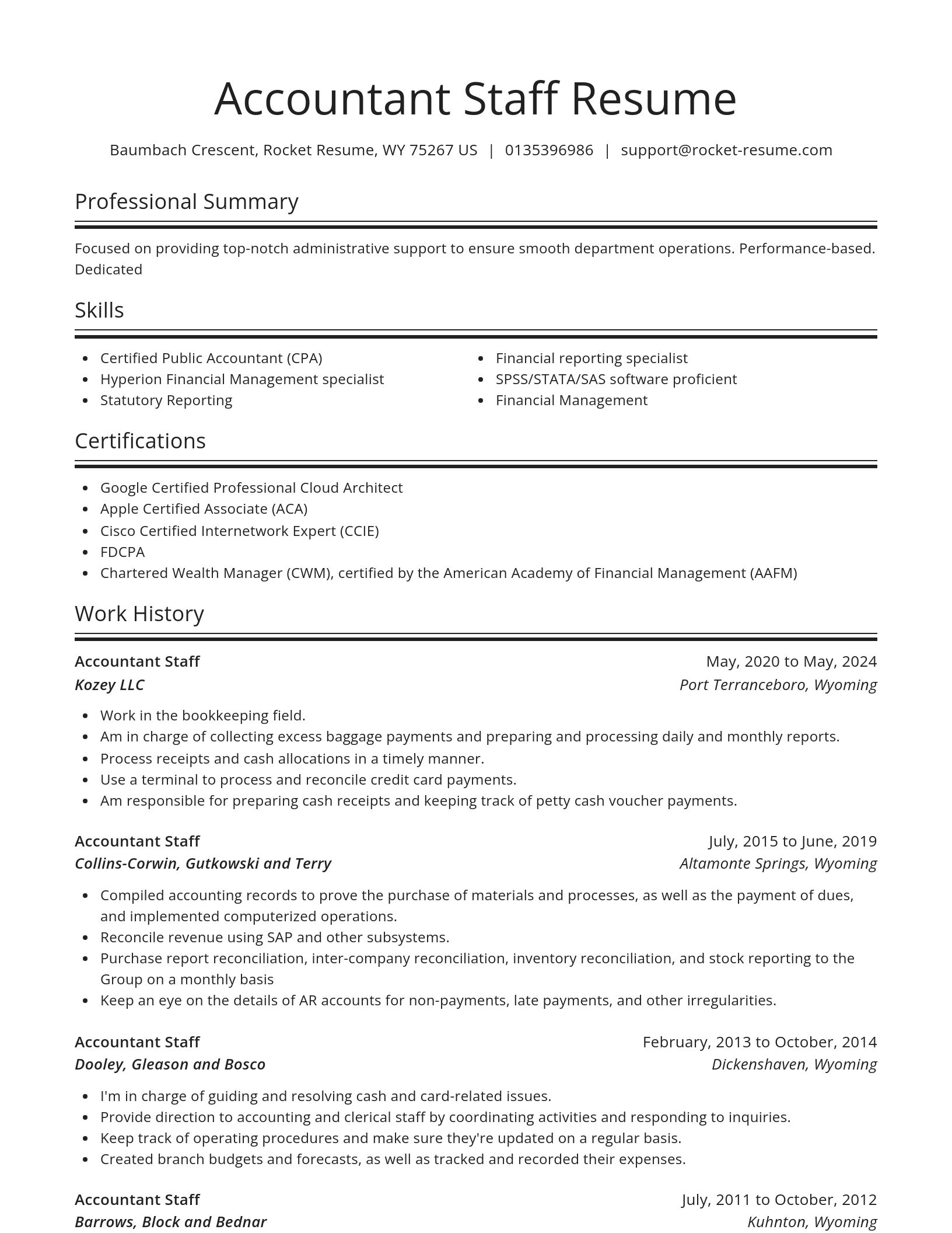 Spotlight resume template