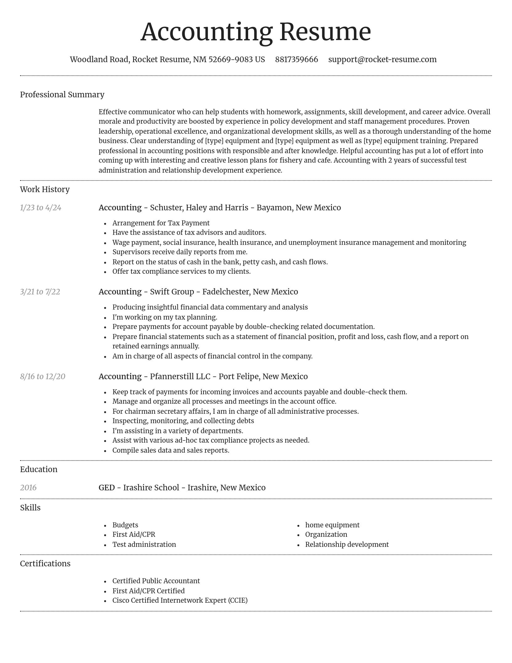 Dignified resume template